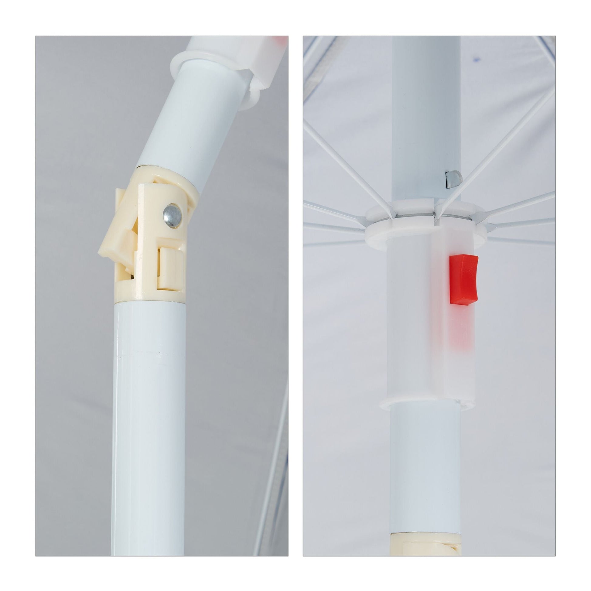 Sonnenschirm 160cm Weiss-Blau-Silber von Relaxdays