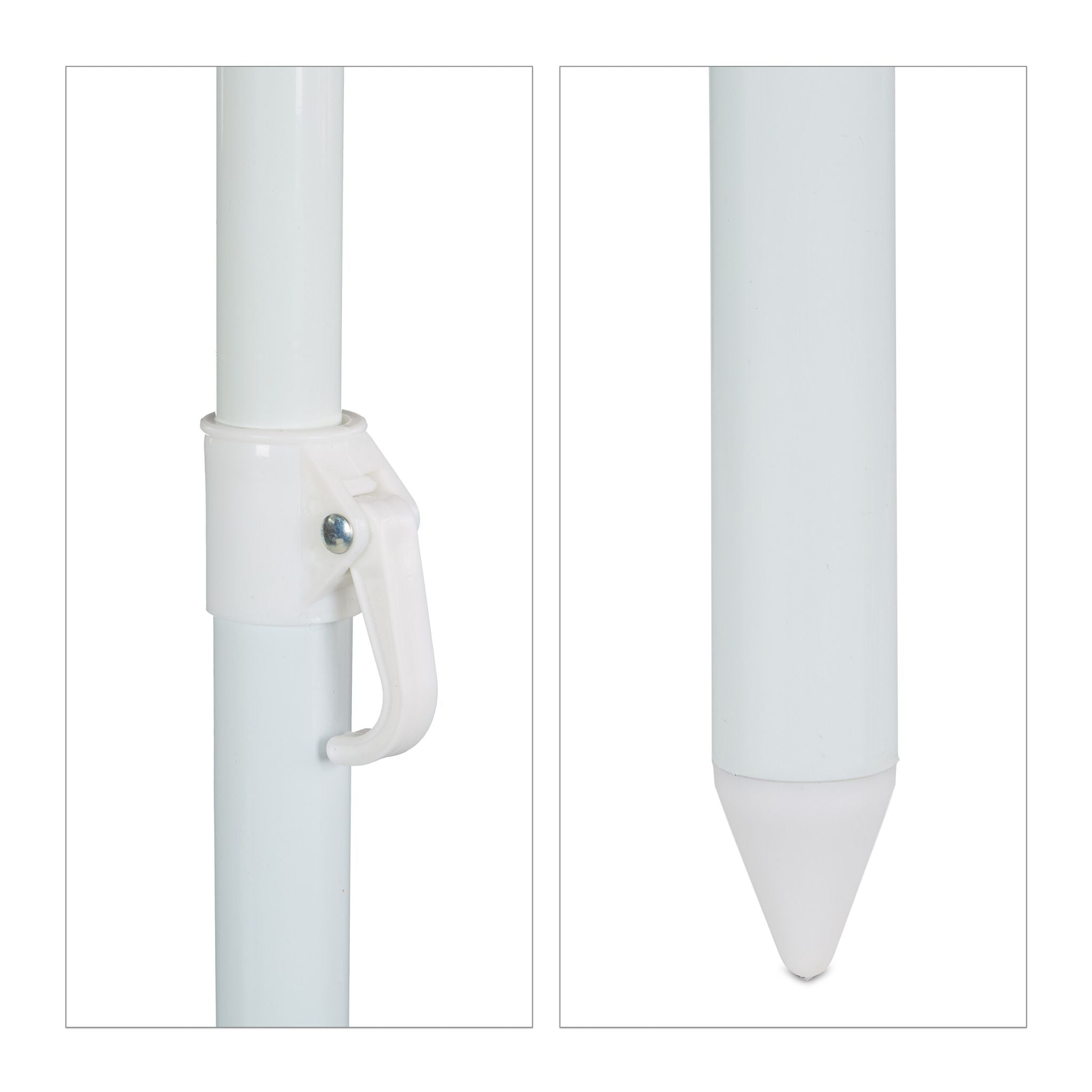 Sonnenschirm 160cm Weiss-Blau-Silber von Relaxdays