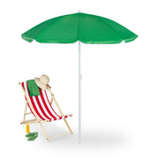 Sonnenschirm 160cm Weiss-Grün-Silber von Relaxdays