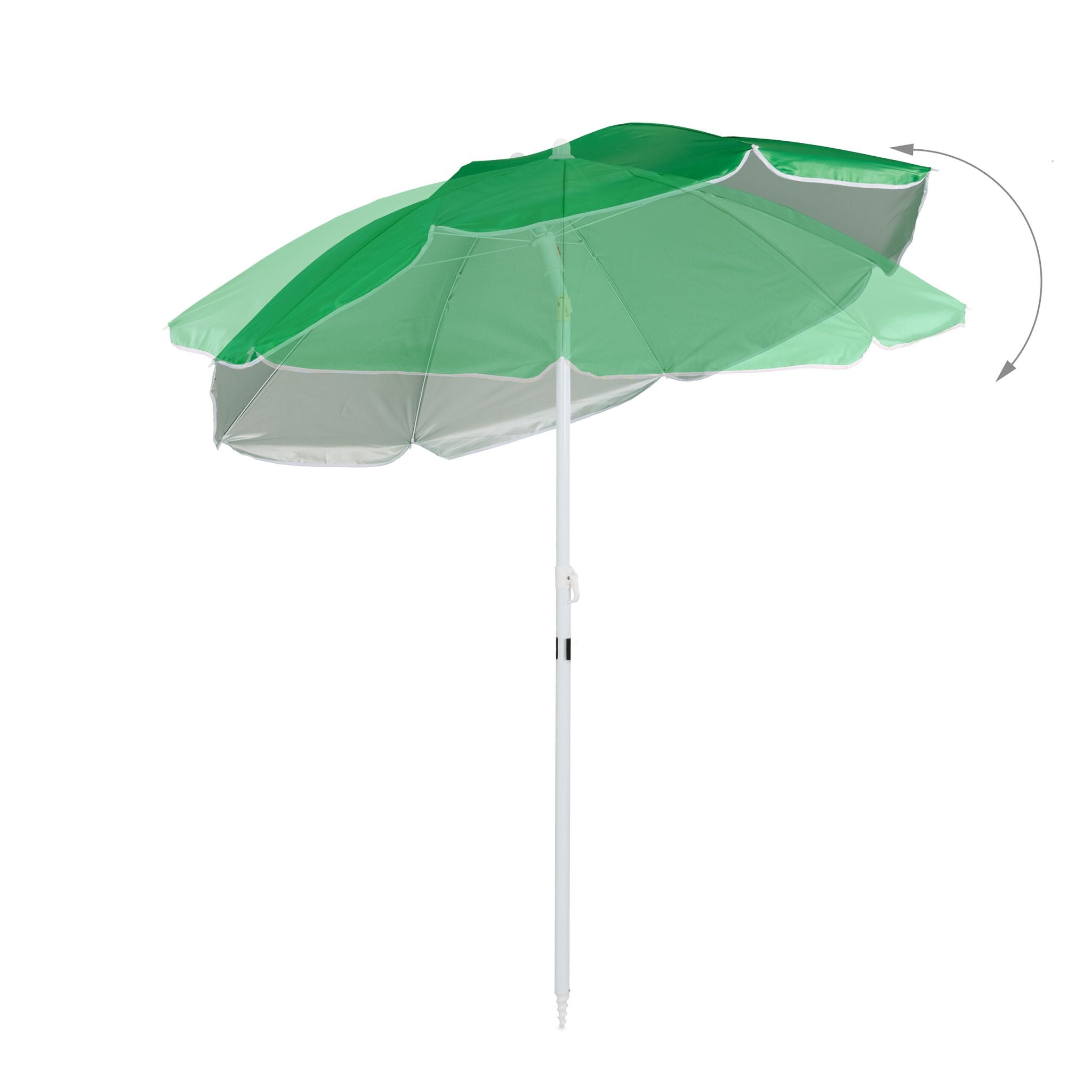 Sonnenschirm 160cm Weiss-Grün-Silber von Relaxdays