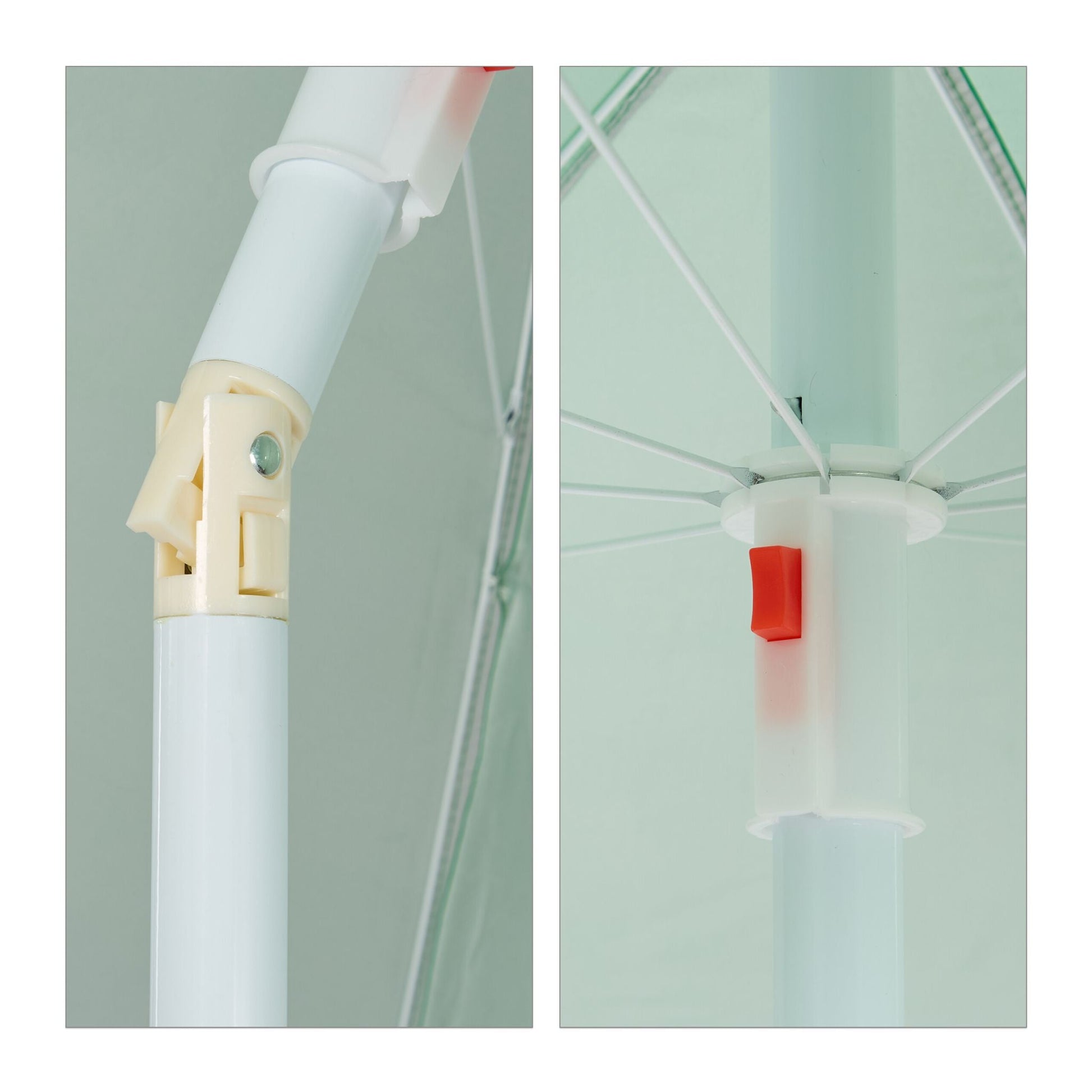 Sonnenschirm 160cm Weiss-Grün-Silber von Relaxdays