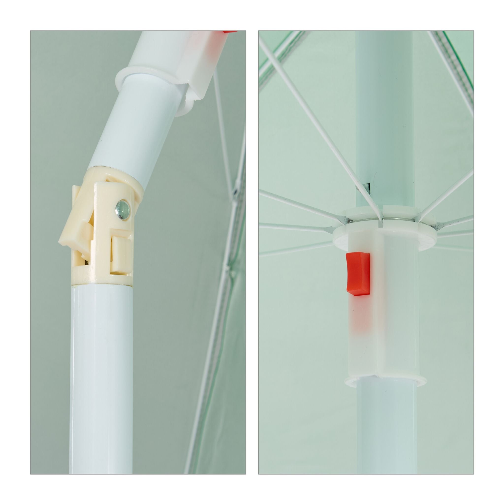 Sonnenschirm 160cm Weiss-Grün-Silber von Relaxdays
