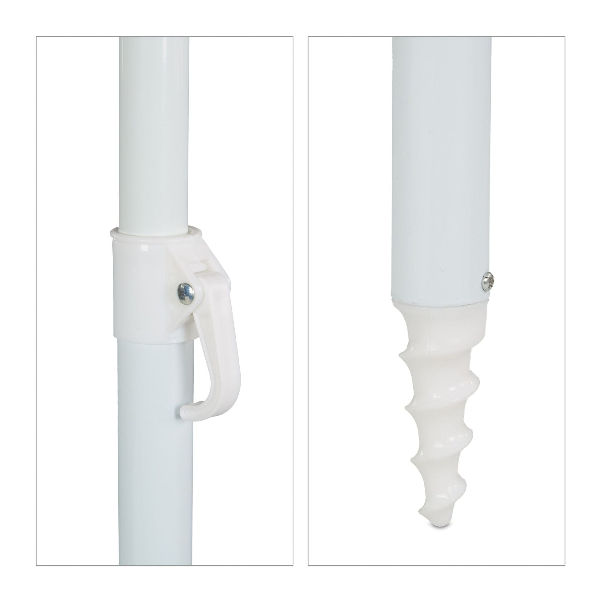 Sonnenschirm 160cm Weiss-Grün-Silber von Relaxdays