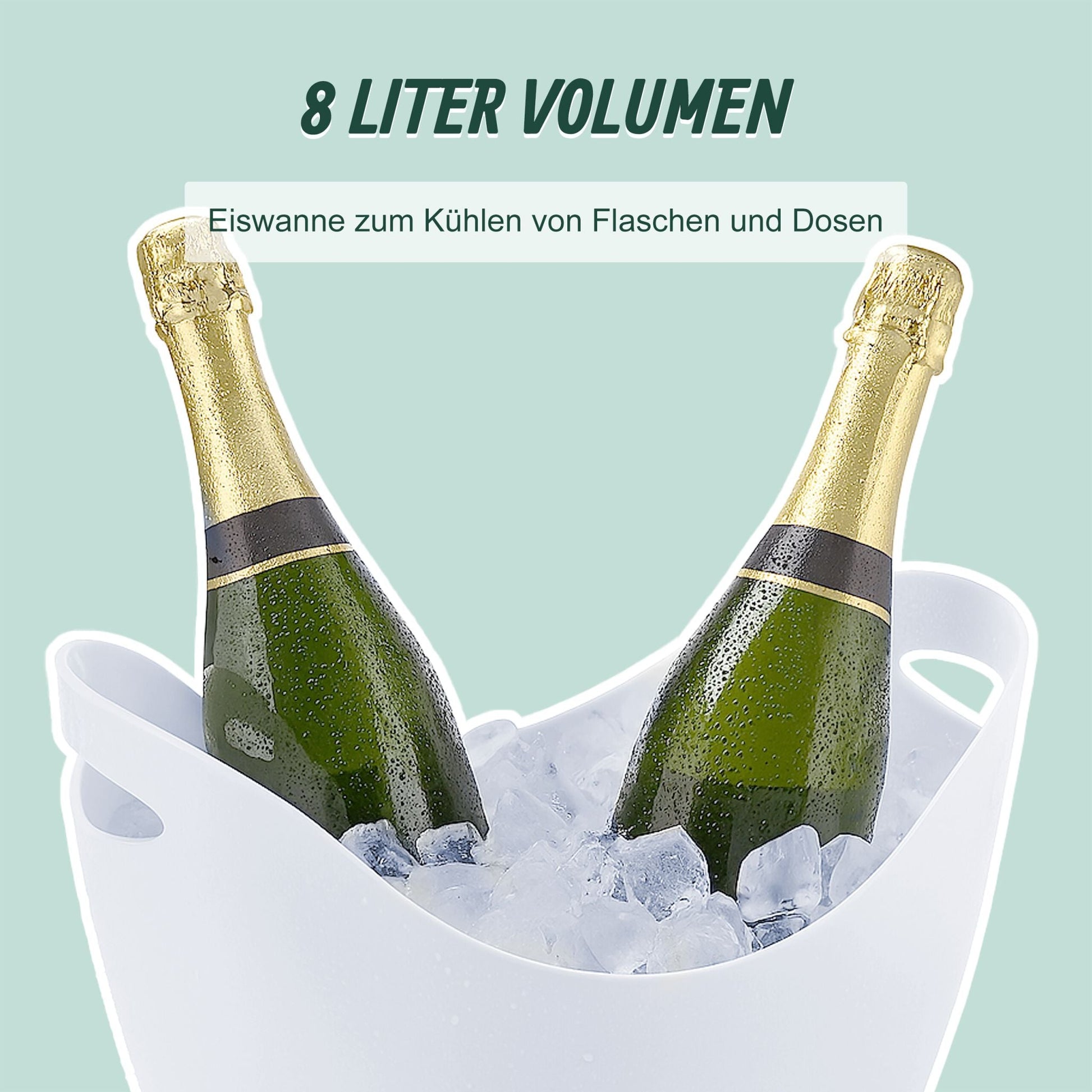 Sektkühler 8l in Weiss Weiss von Relaxdays