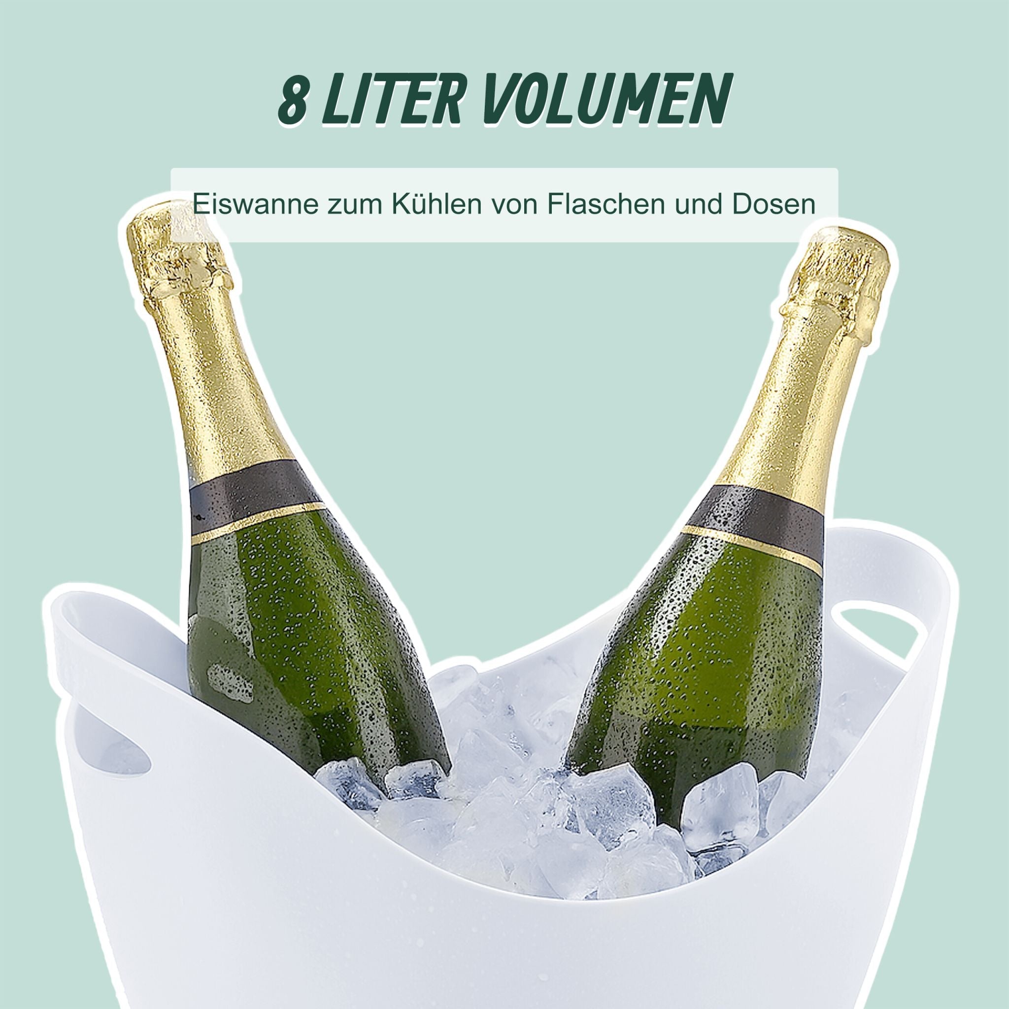 Sektkühler 8l in Weiss Weiss von Relaxdays