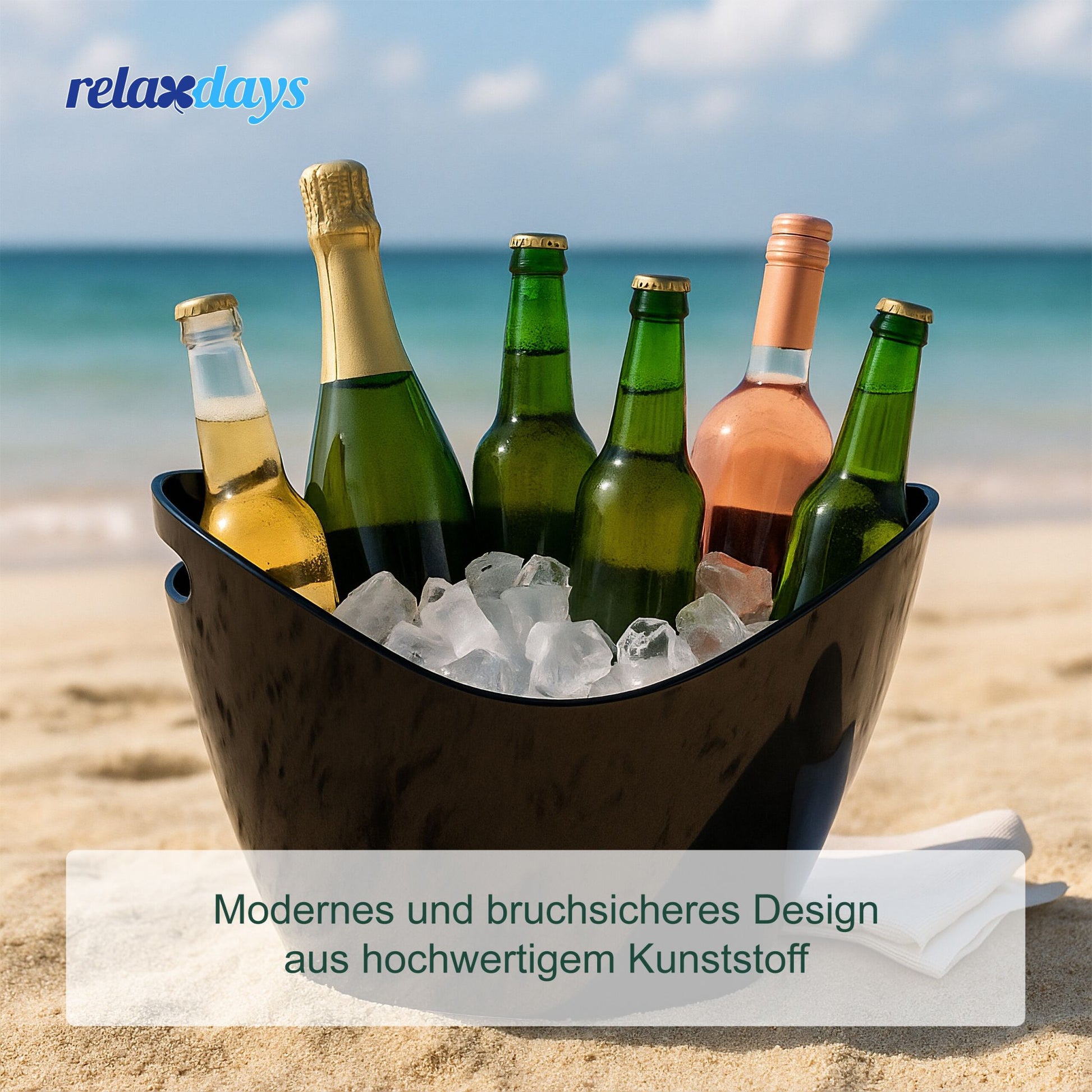 Eiseimer 8l schwarz Schwarz von Relaxdays