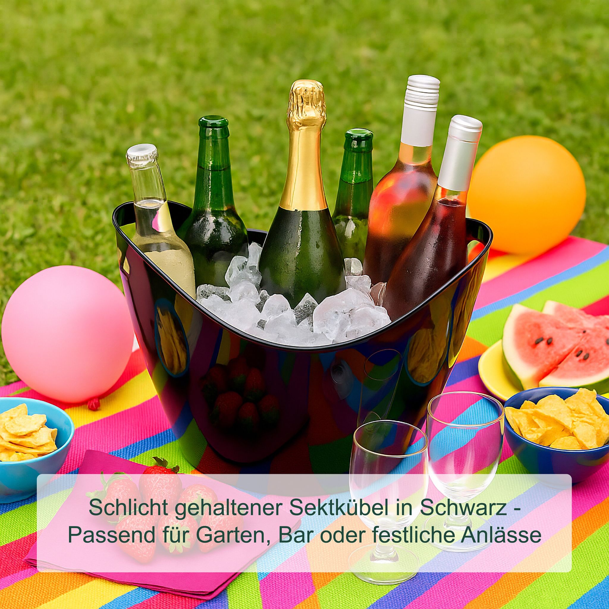 Eiseimer 8l schwarz Schwarz von Relaxdays