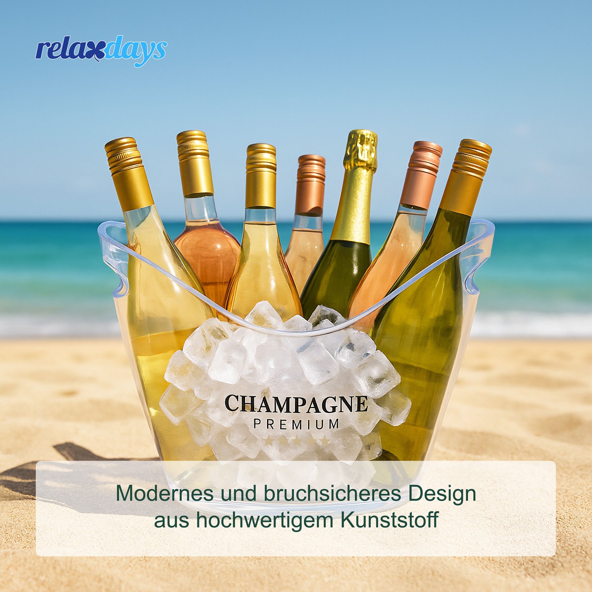 Eiseimer 8l transparent Transparent von Relaxdays