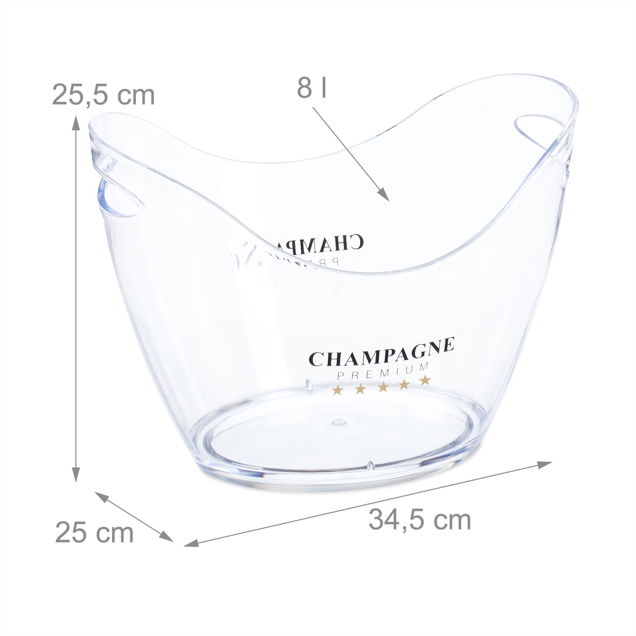 Eiseimer 8l transparent Transparent von Relaxdays