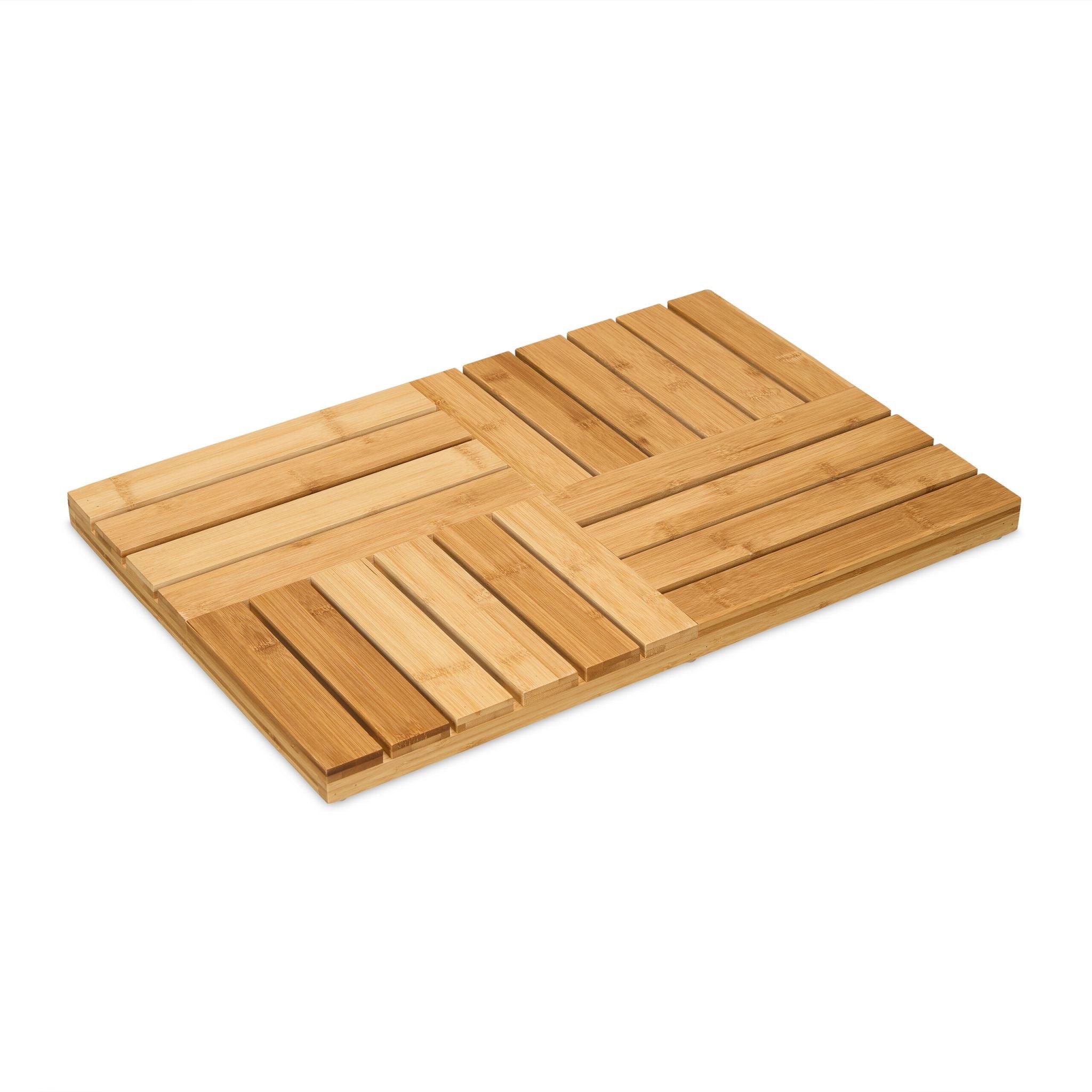 Bambus Badematte Hellbraun von Relaxdays