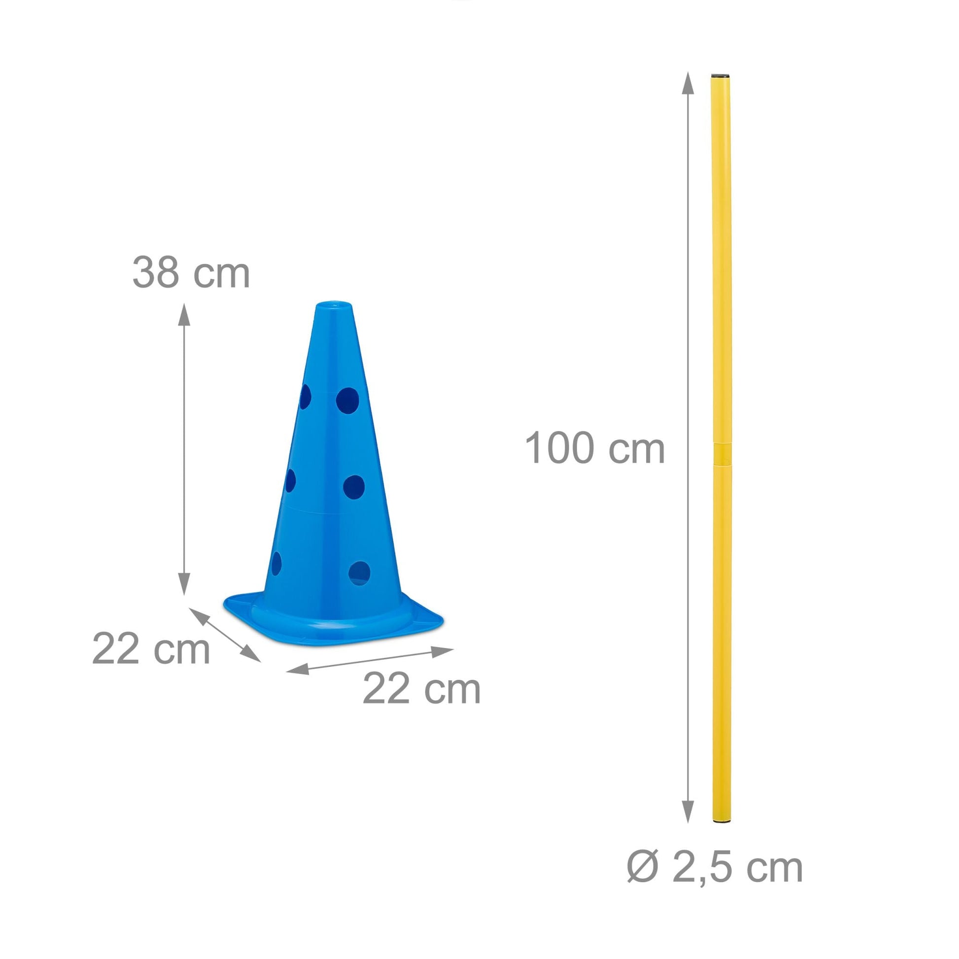 Steckhürdenset 18tlg. Blau-Gelb von Relaxdays