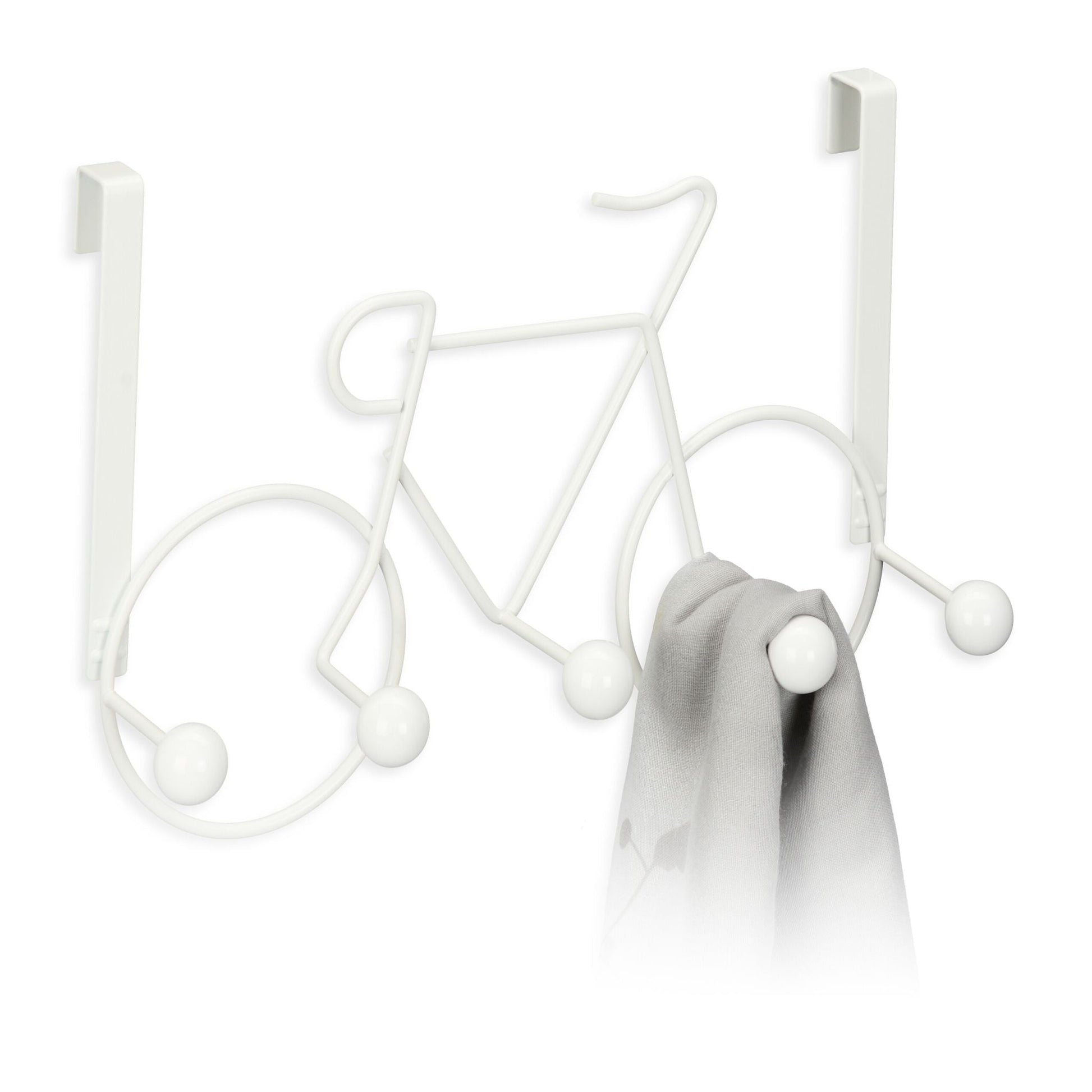 Kleiderhaken Fahrrad Weiss von Relaxdays