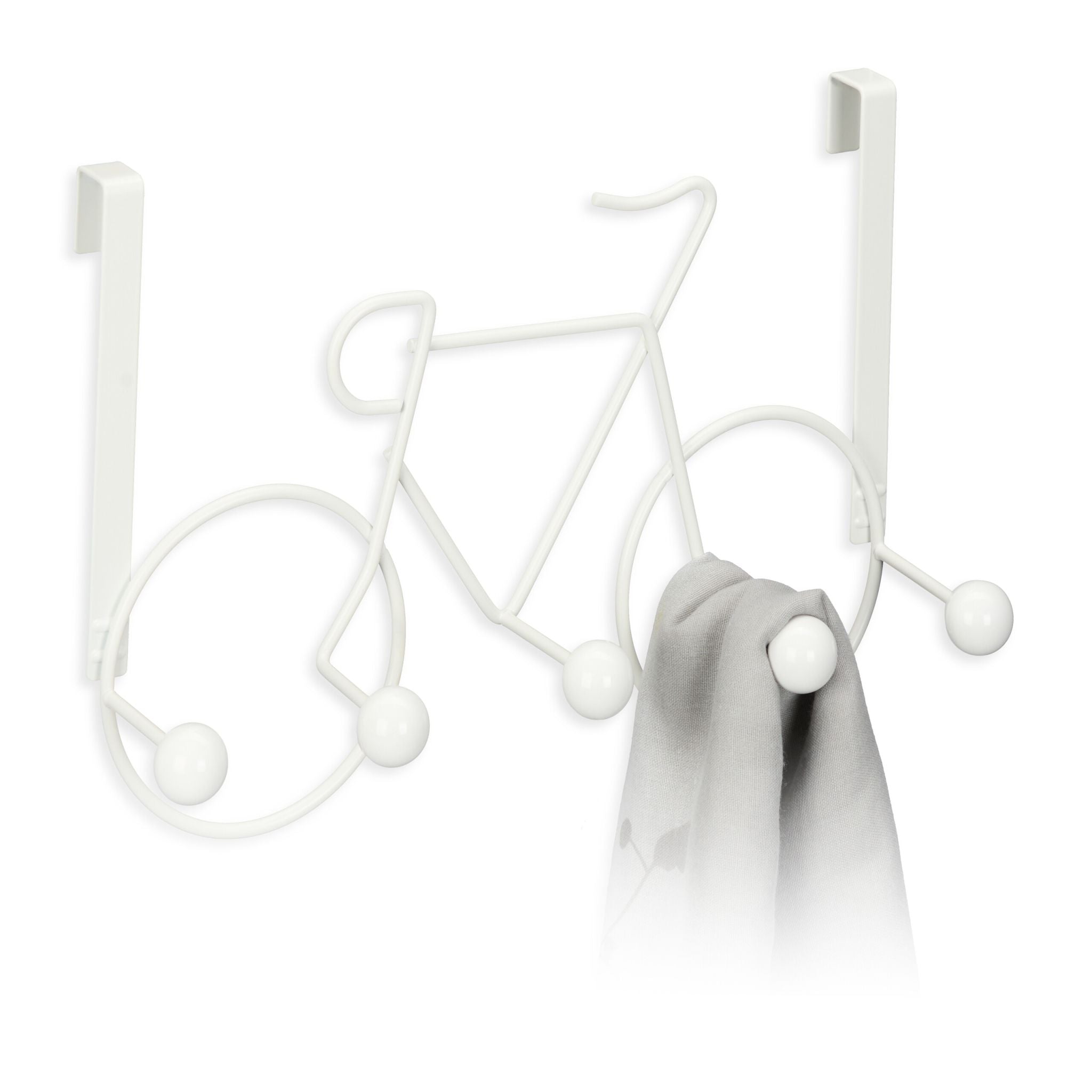 Kleiderhaken Fahrrad Weiss von Relaxdays