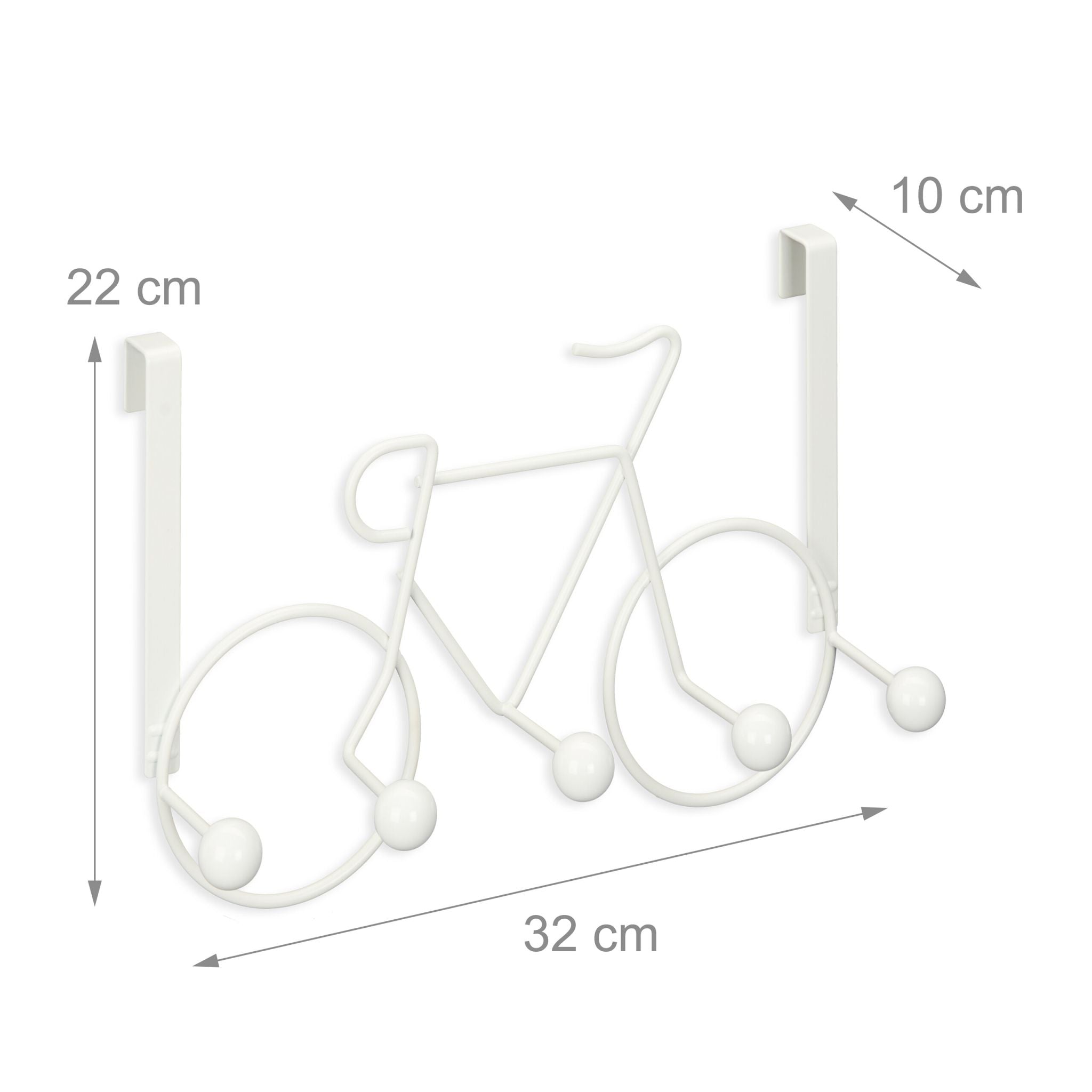 Kleiderhaken Fahrrad Weiss von Relaxdays