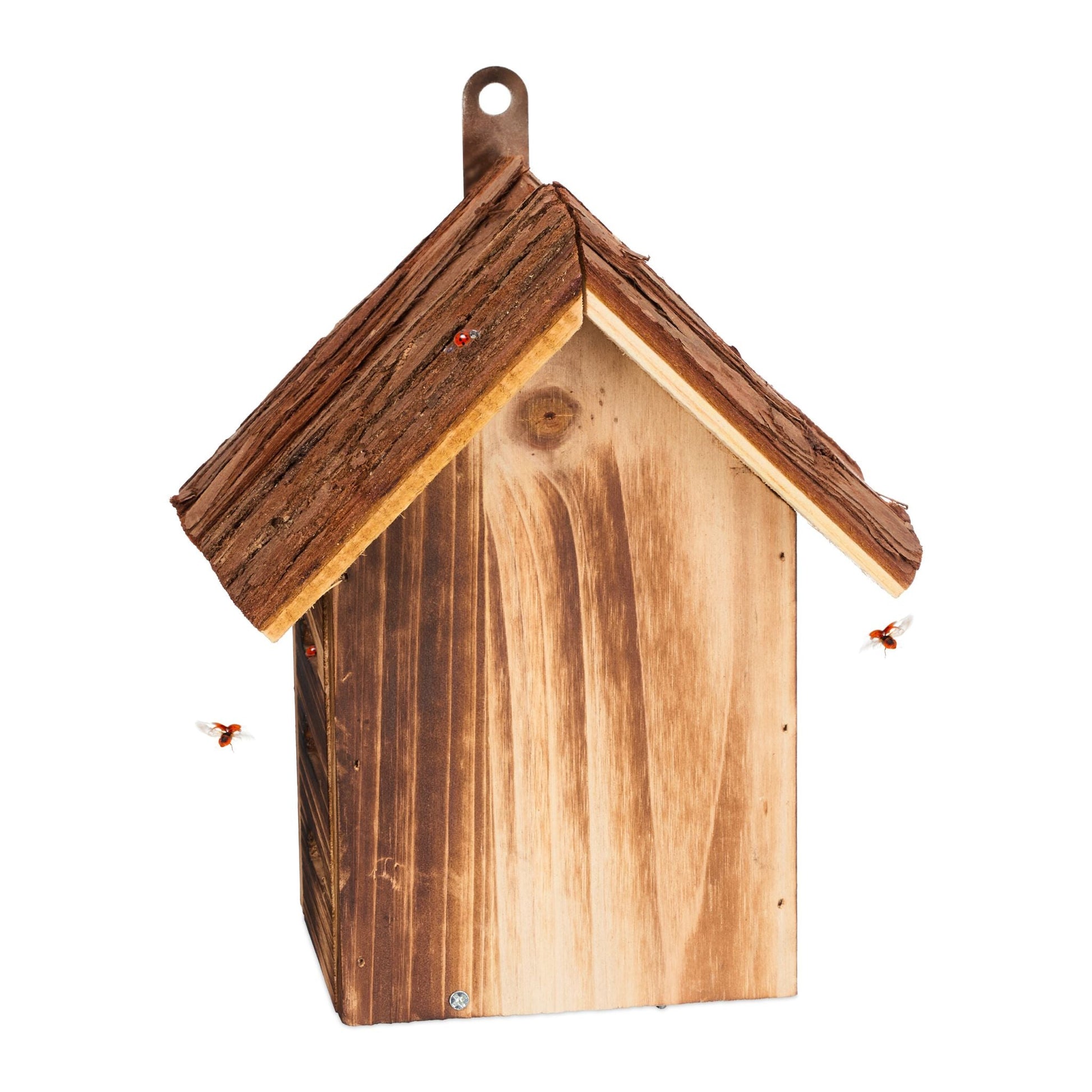Marienkäferhaus Holz Braun von Relaxdays
