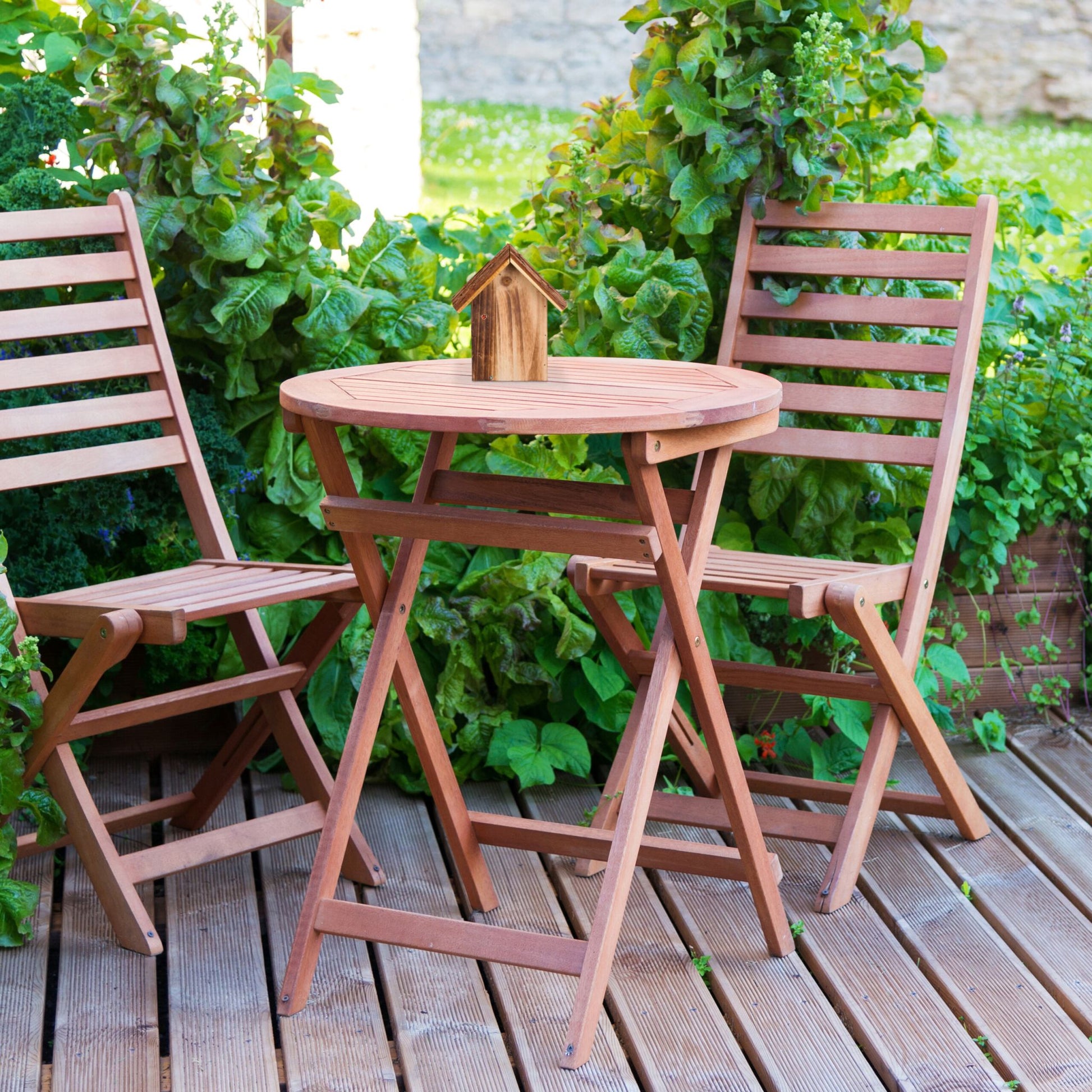Marienkäferhaus Holz Braun von Relaxdays