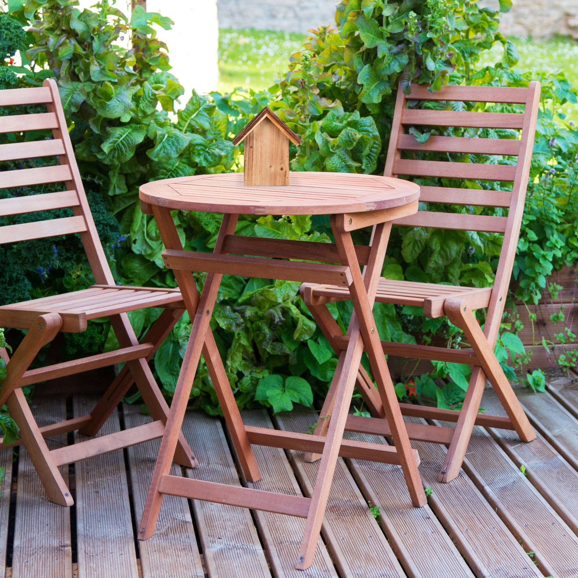 Marienkäferhaus Holz Braun-Hellbraun von Relaxdays