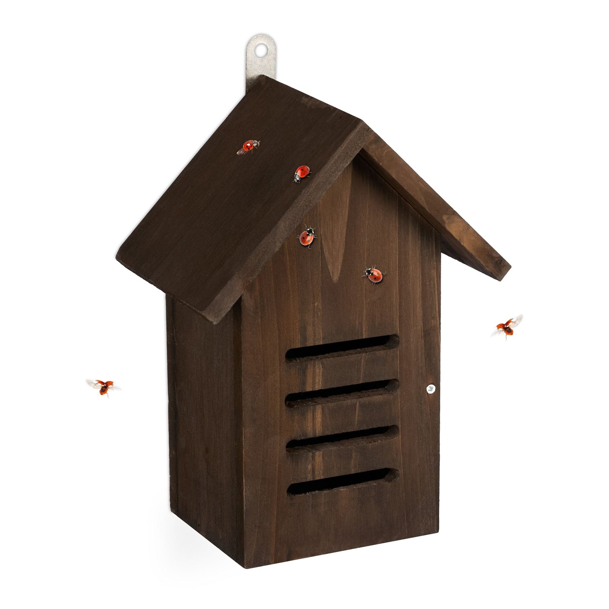 Marienkäferhaus Holz braun Braun von Relaxdays