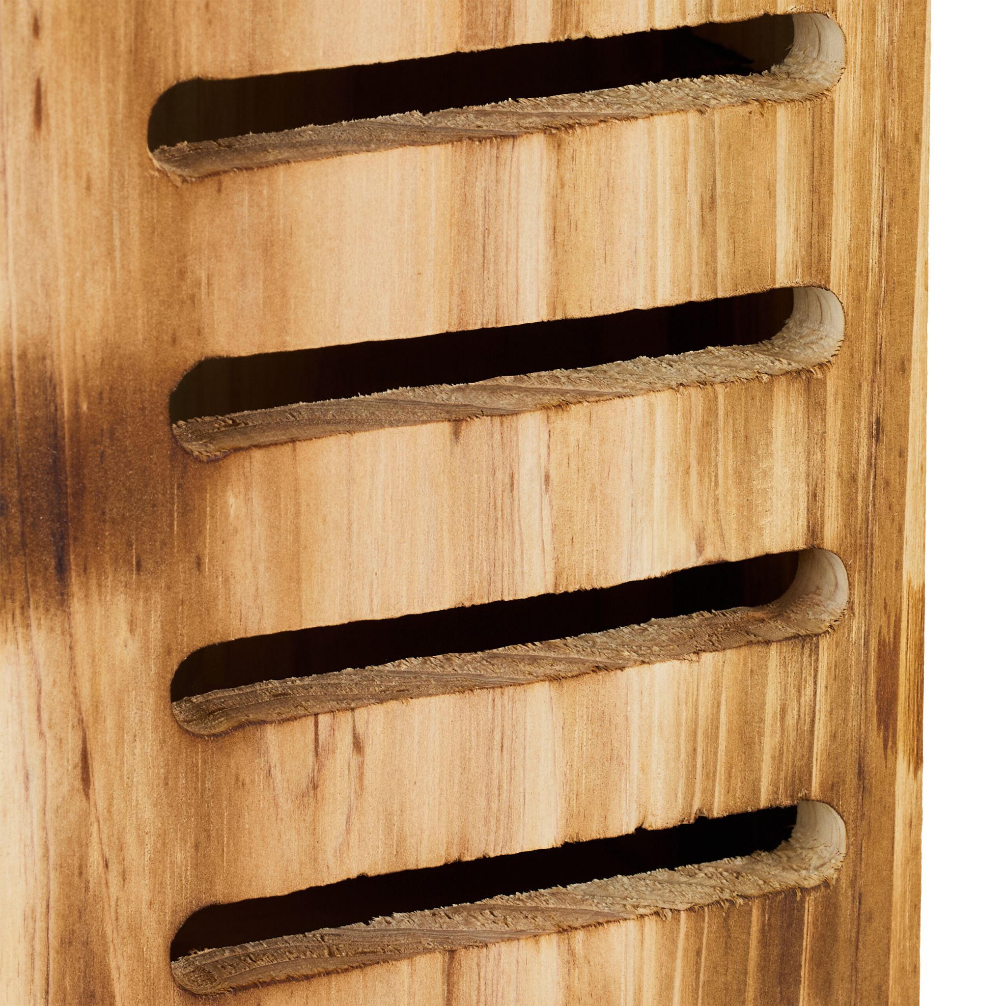 Marienkäferhaus Holz geflammt Braun-Hellbraun von Relaxdays