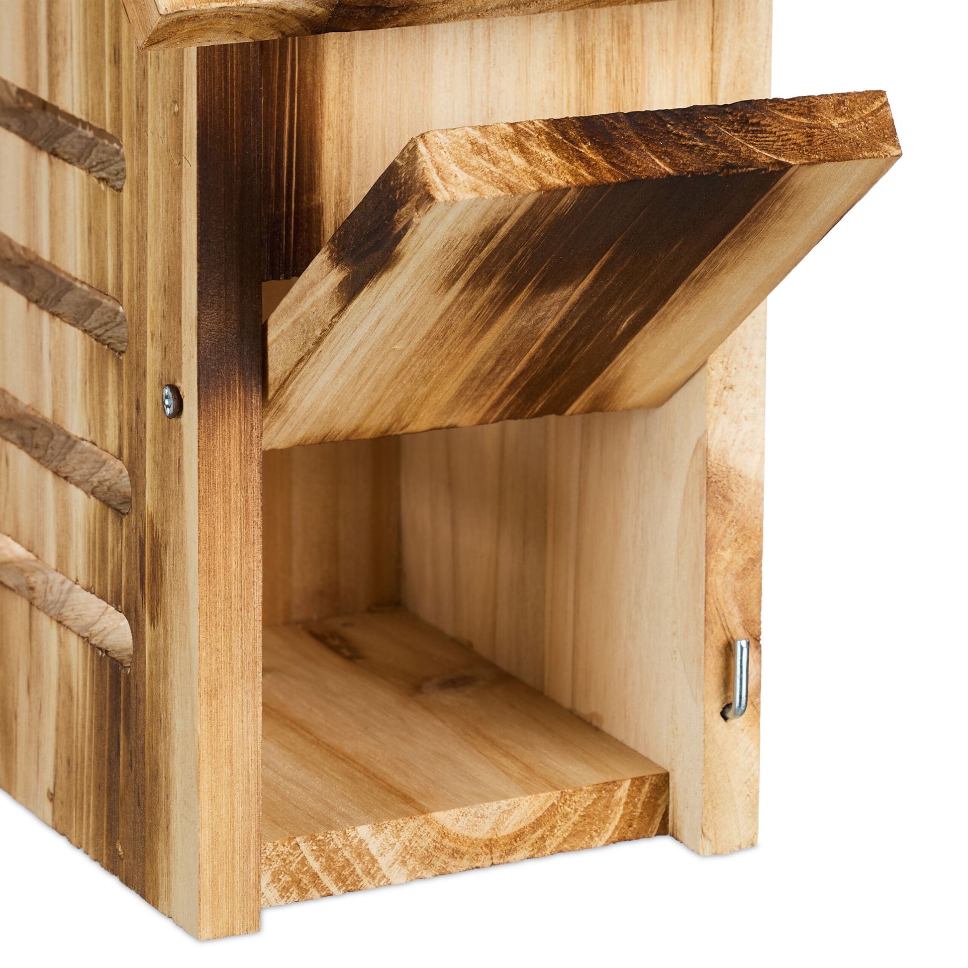 Marienkäferhaus Holz geflammt Braun-Hellbraun von Relaxdays