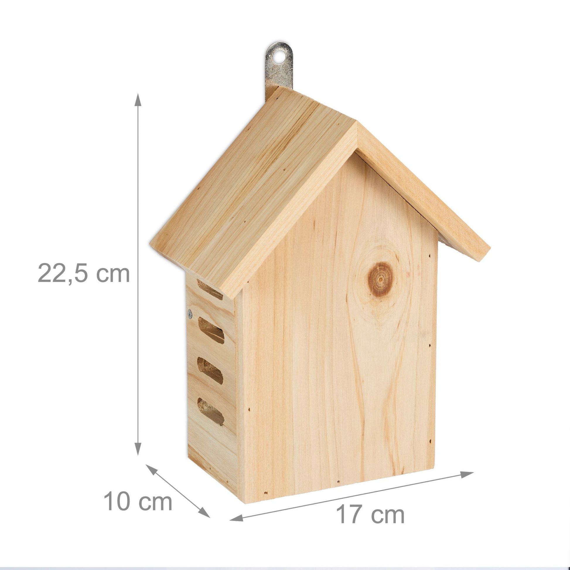 Marienkäferhaus Holz Hellbraun von Relaxdays