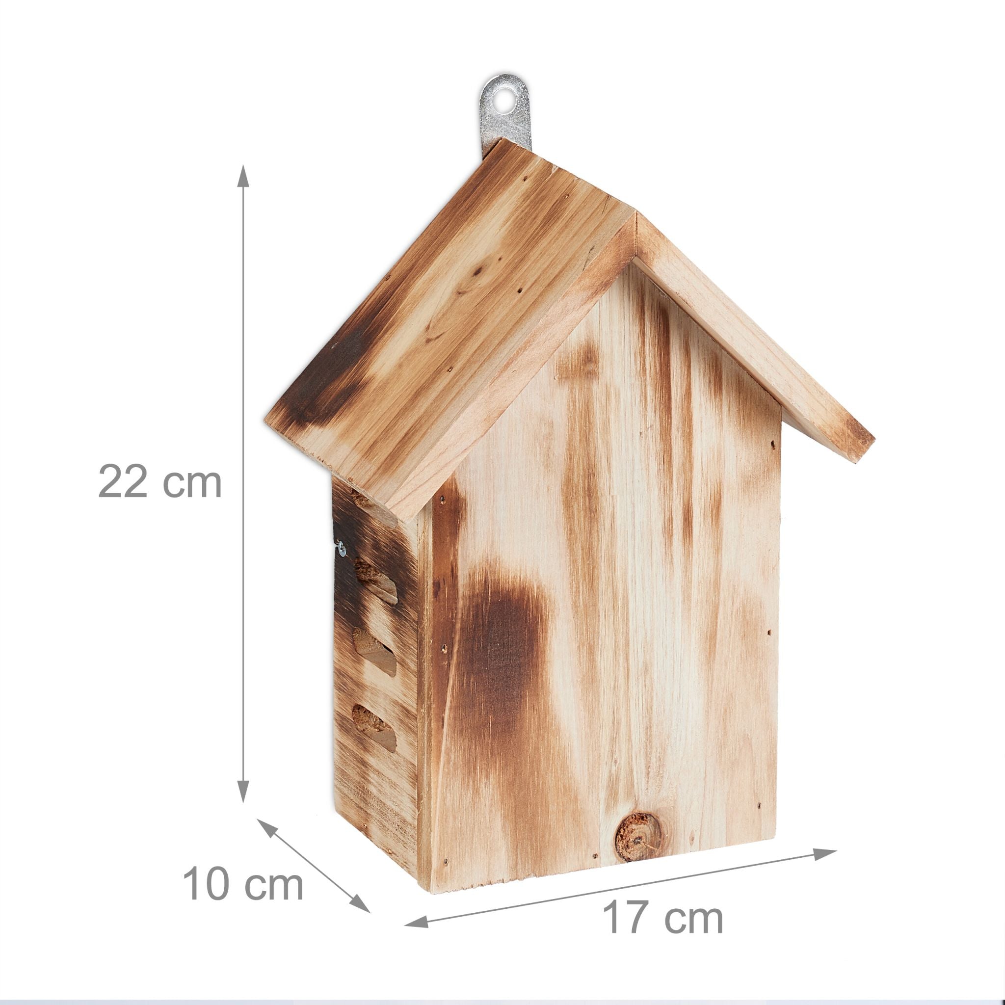 Marienkäferhaus Holz Braun von Relaxdays