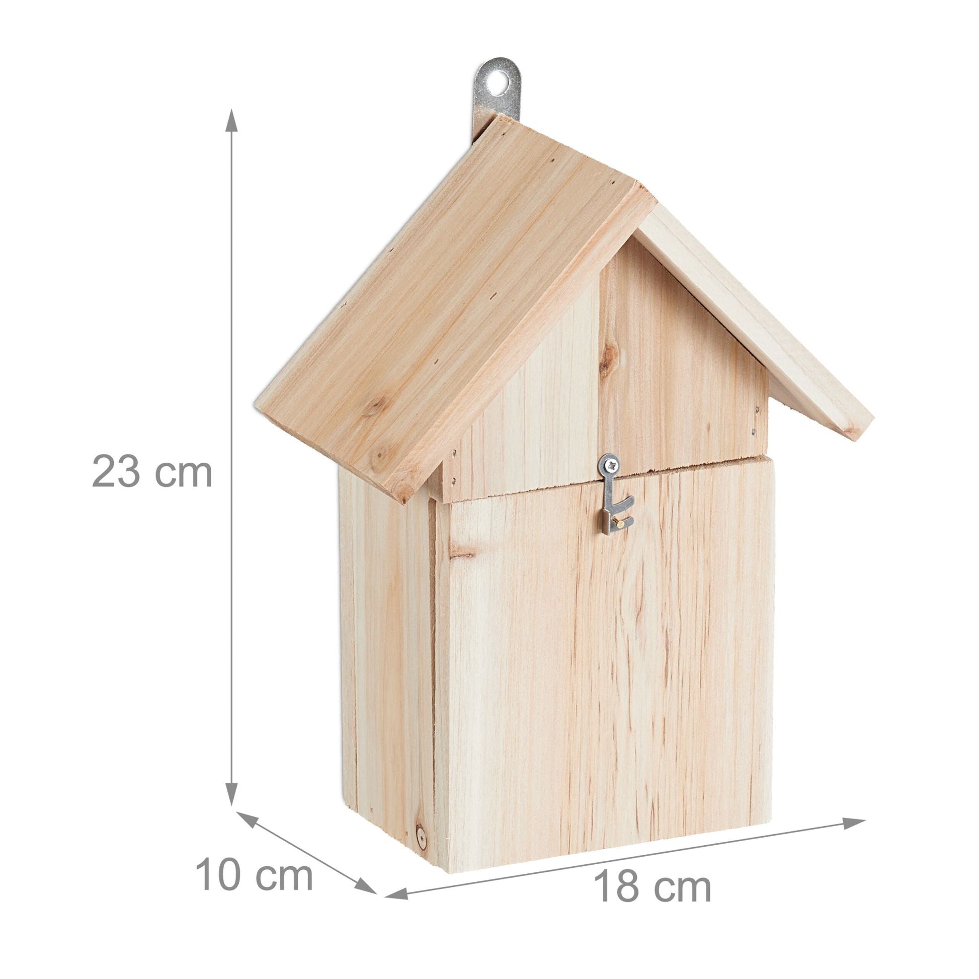Marienkäferhaus Holz Hellbraun-Silber von Relaxdays