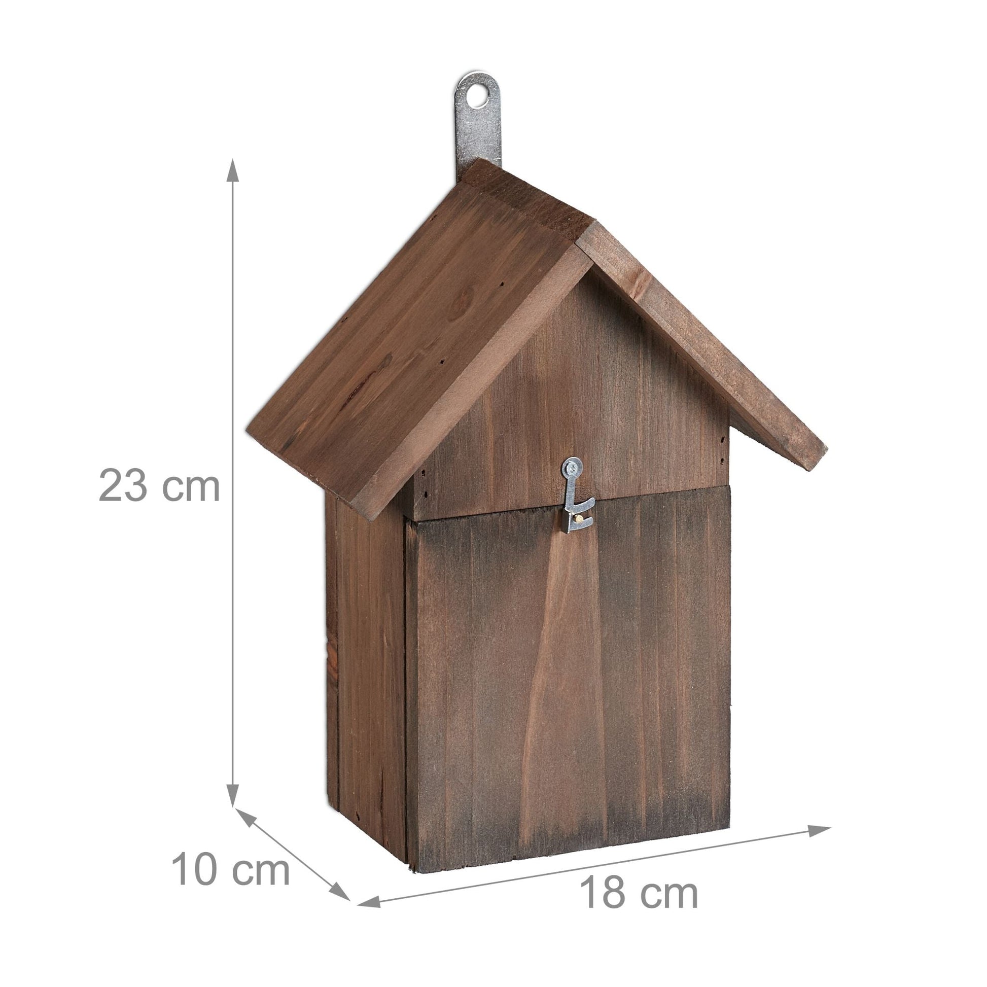 Marienkäferhaus Holz Braun-Silber von Relaxdays
