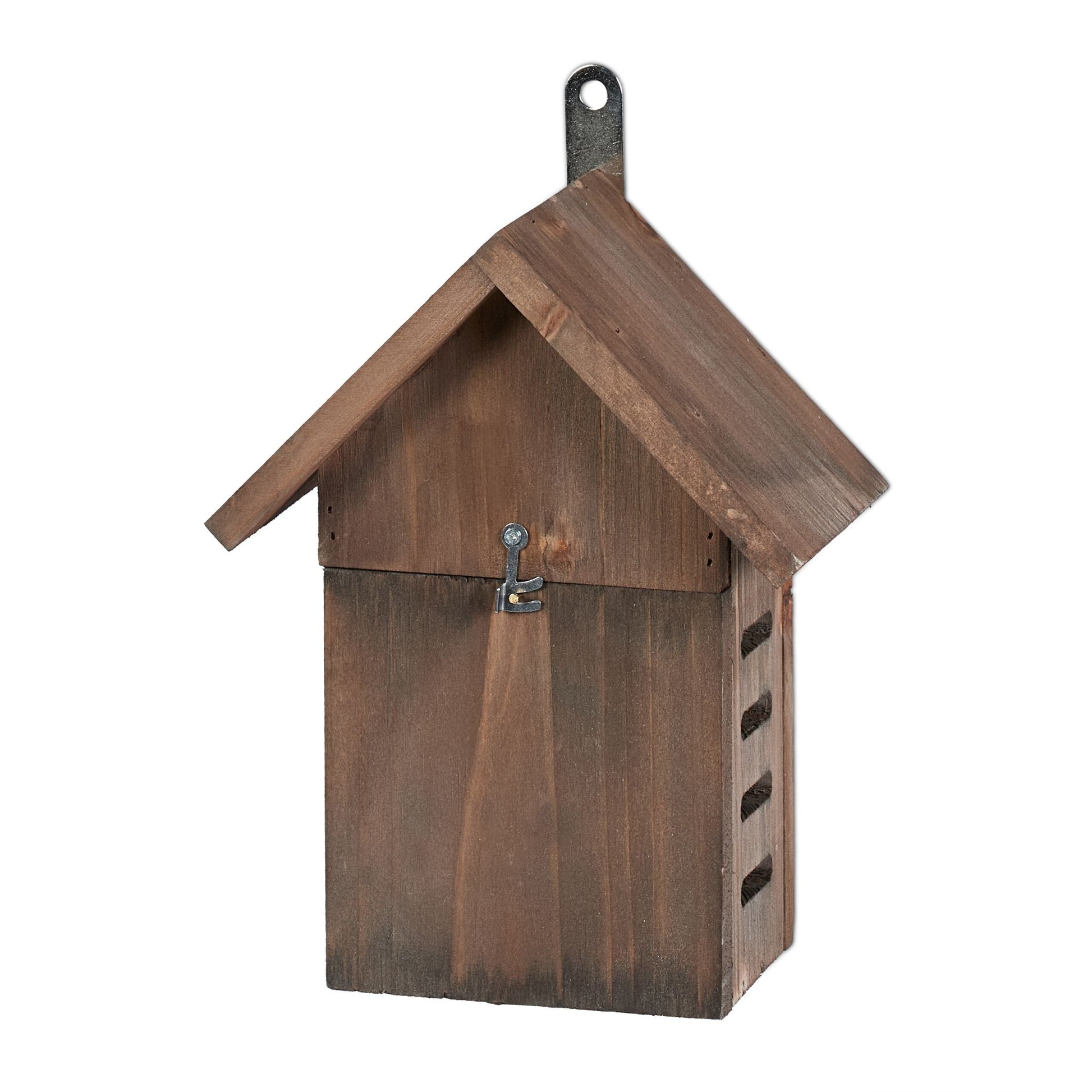 Marienkäferhaus Holz Braun-Silber von Relaxdays