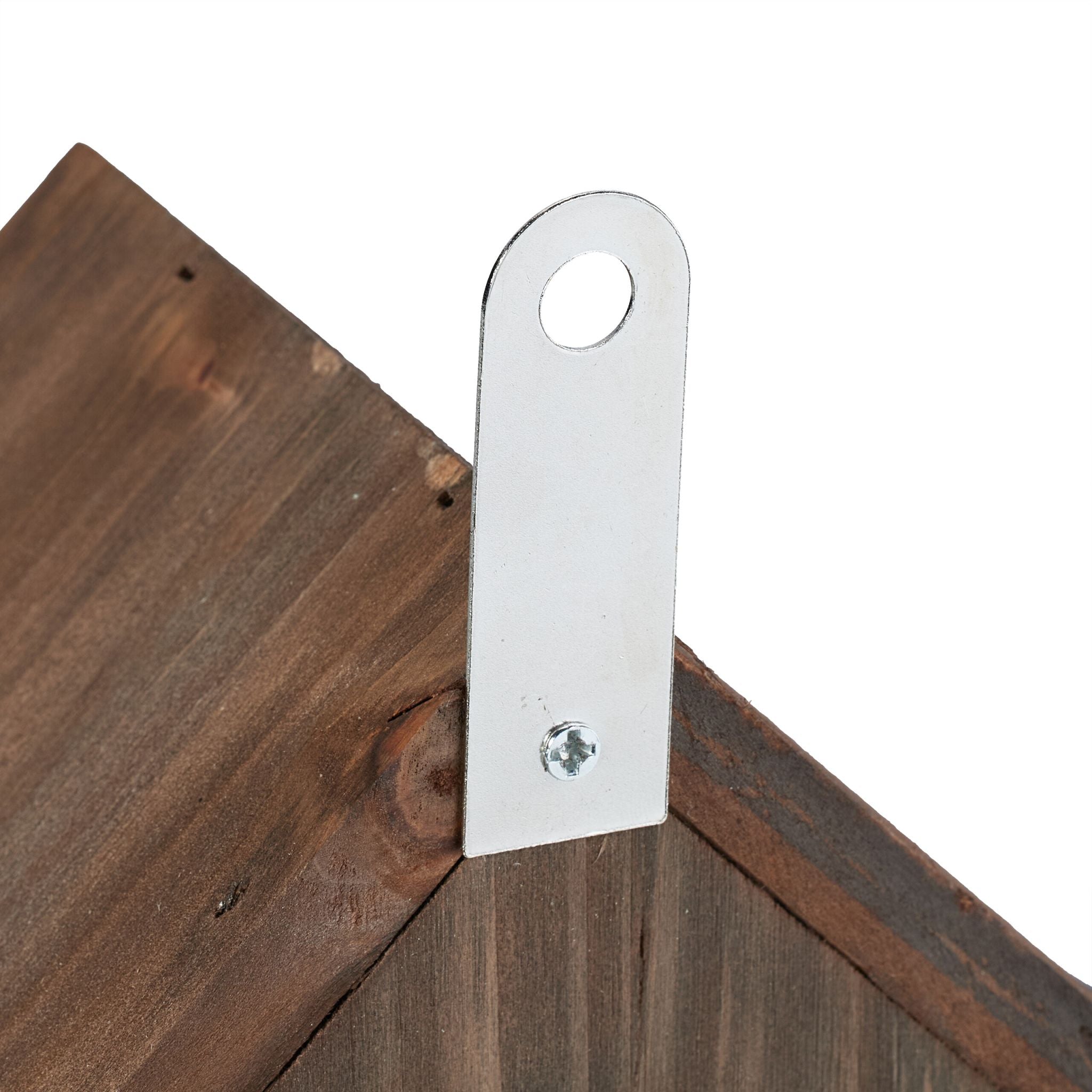 Marienkäferhaus Holz Braun-Silber von Relaxdays