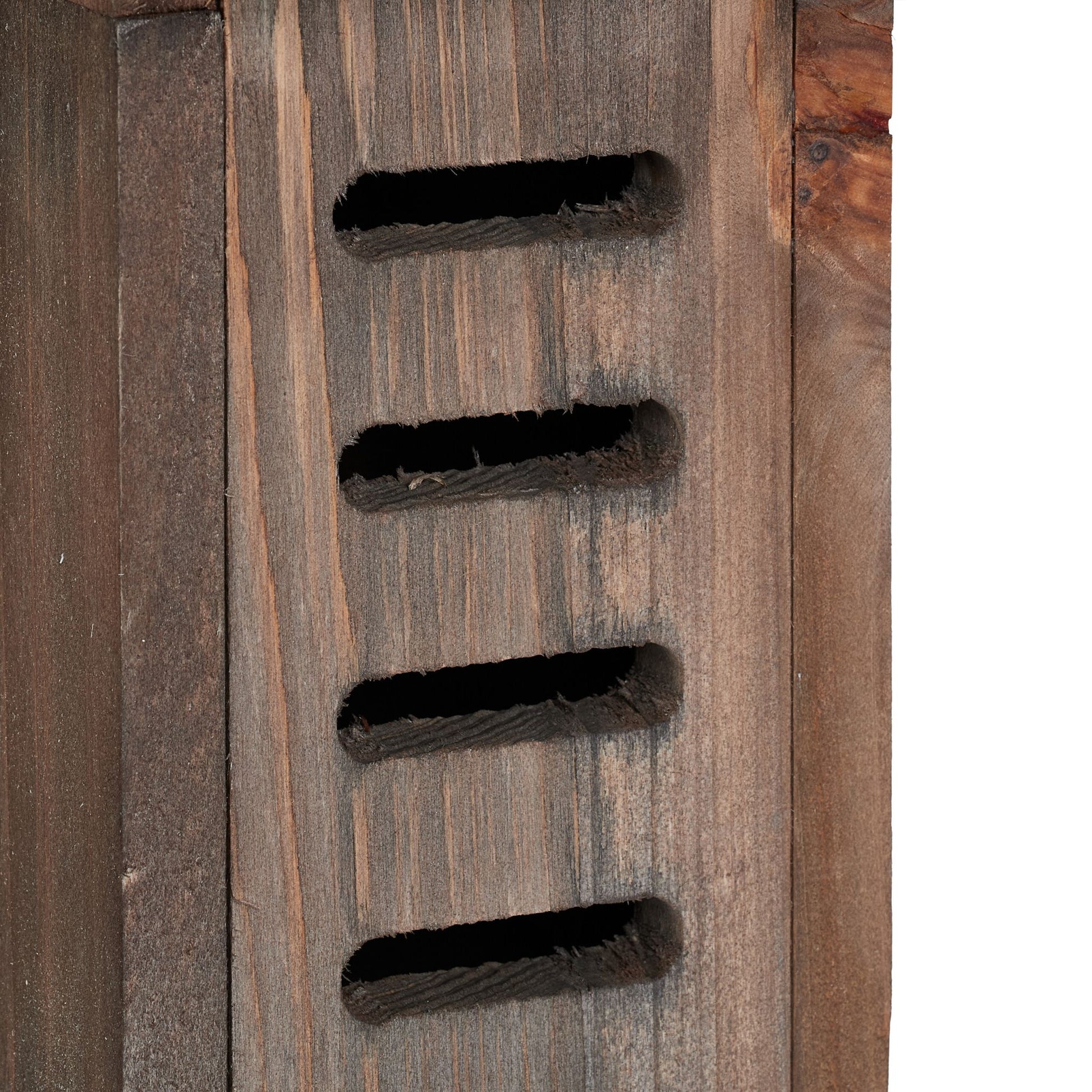 Marienkäferhaus Holz Braun-Silber von Relaxdays