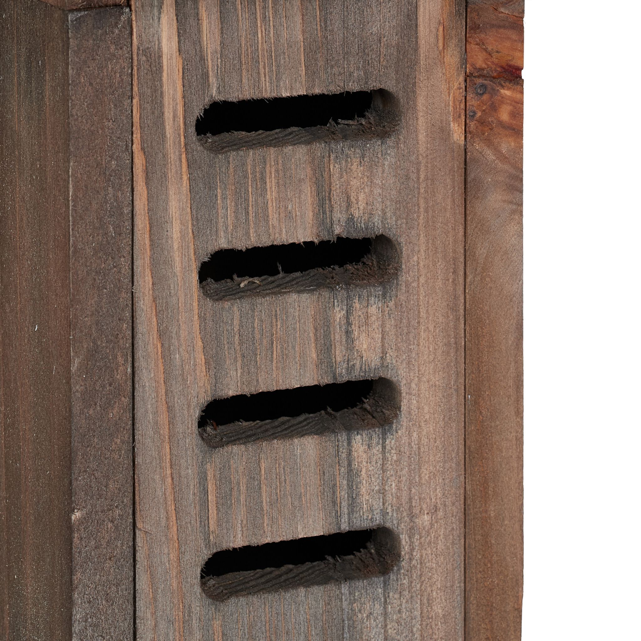 Marienkäferhaus Holz Braun-Silber von Relaxdays
