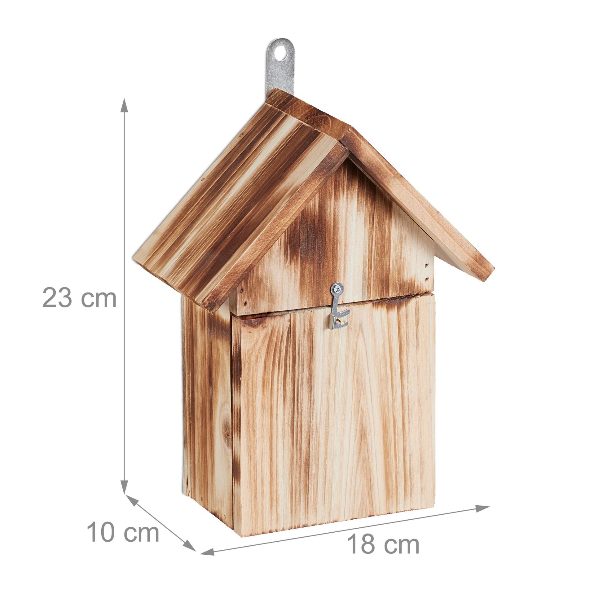 Marienkäferhaus Holz Hellbraun-Silber von Relaxdays