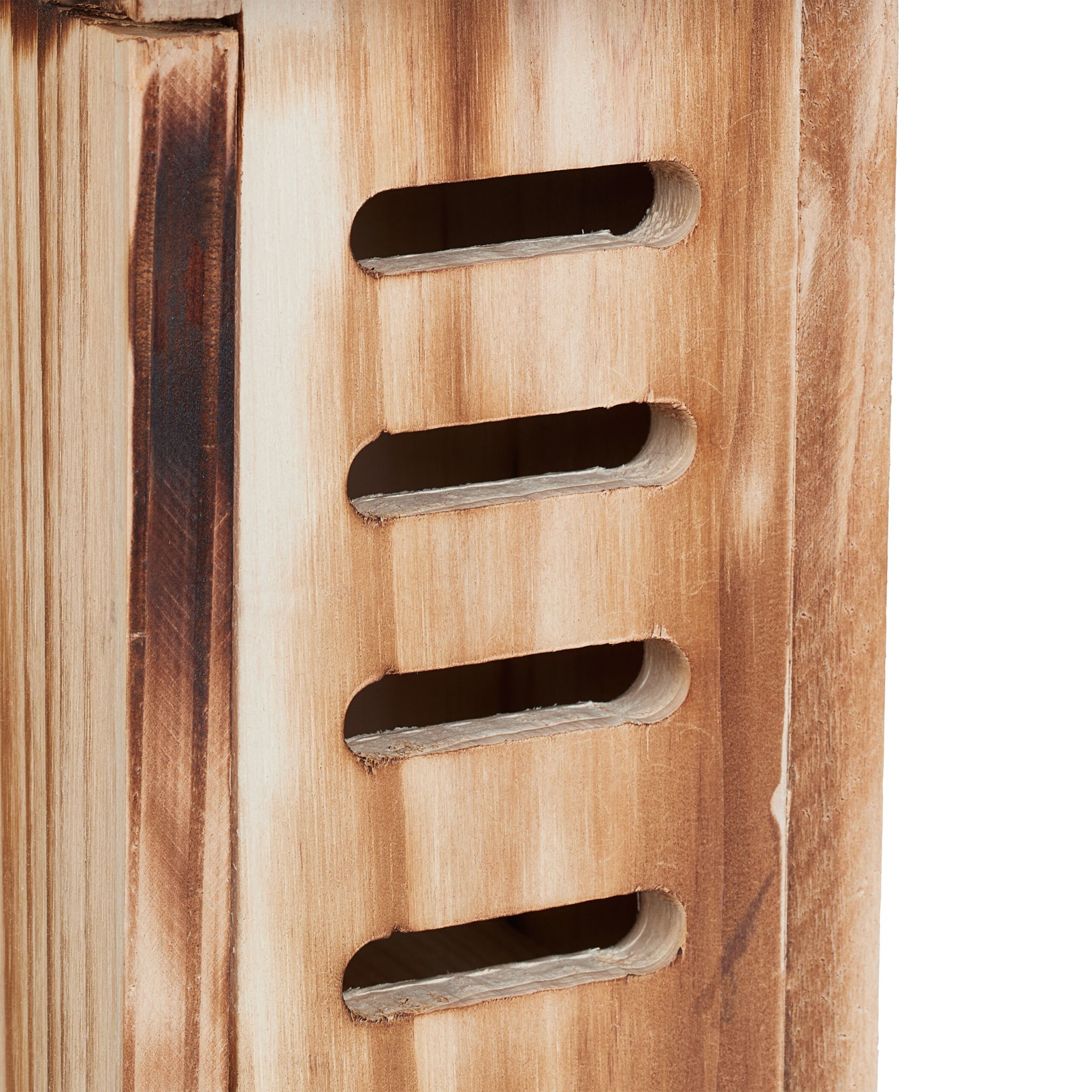 Marienkäferhaus Holz Hellbraun-Silber von Relaxdays