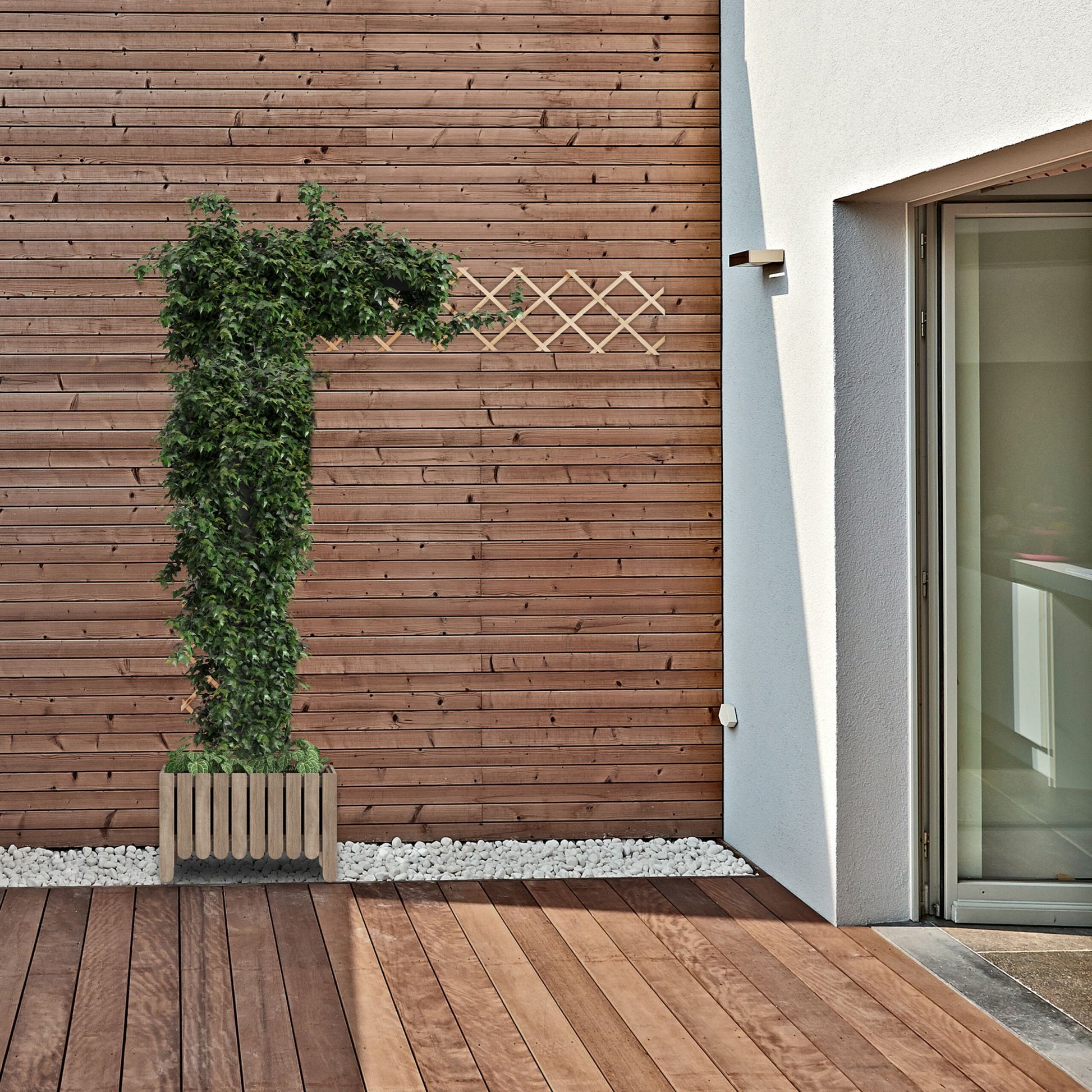 Ausziehbares Rankgitter Holz 3er-Set Hellbraun von Relaxdays