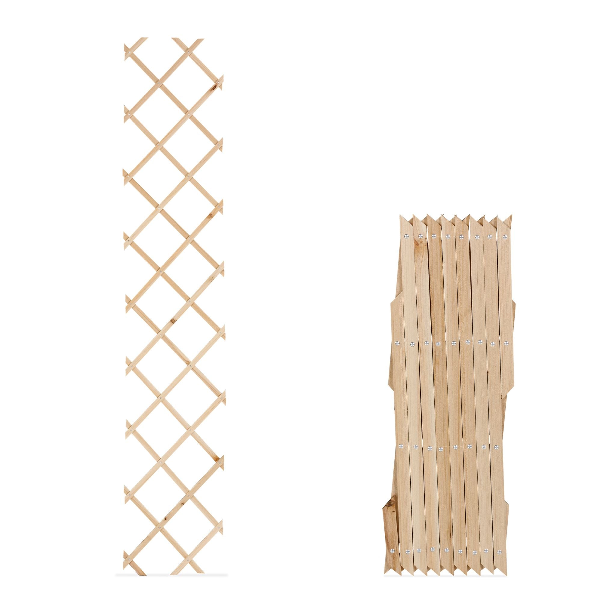 Ausziehbares Rankgitter Holz 3er-Set Hellbraun von Relaxdays