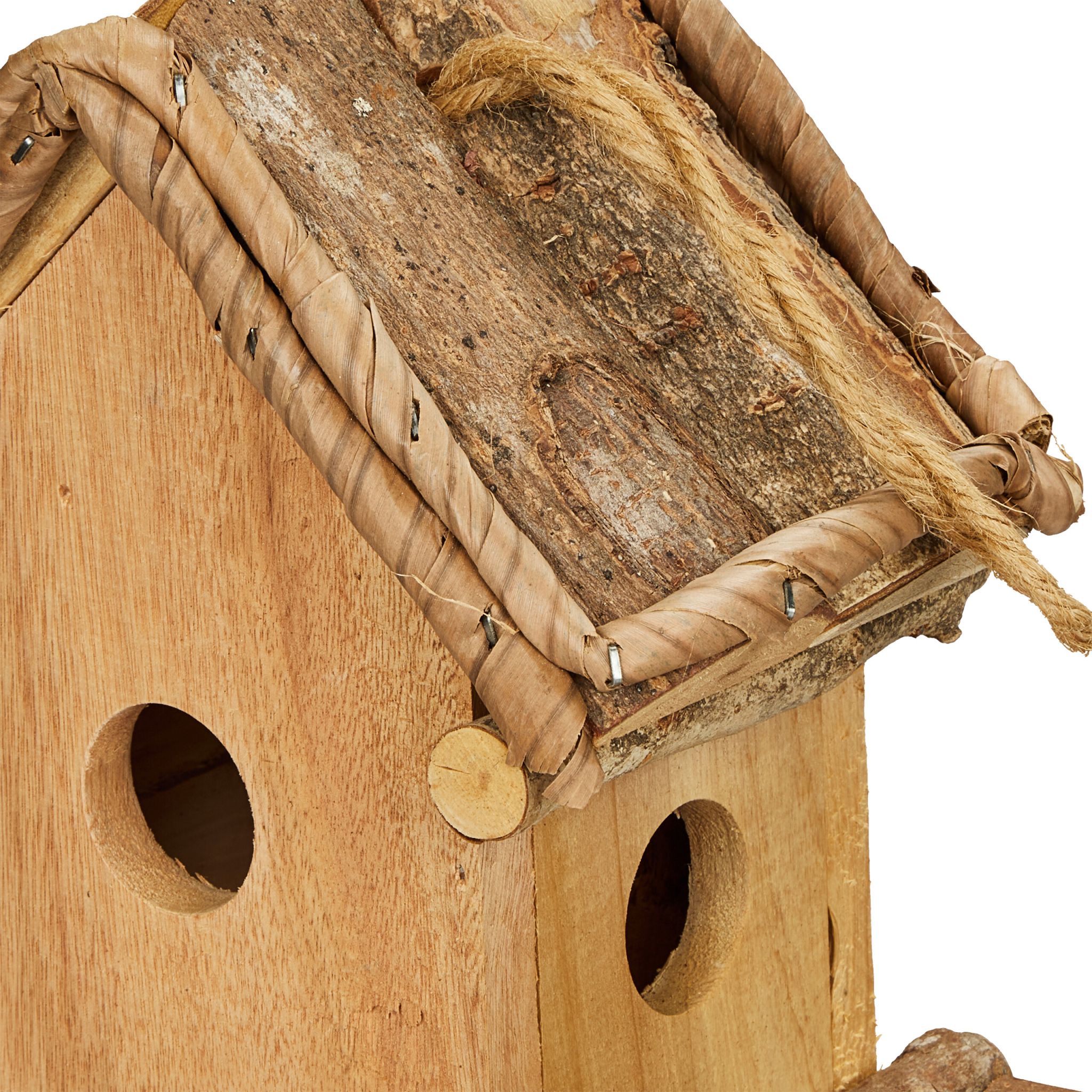 Deko Vogelhaus mit Futterstelle Braun von Relaxdays