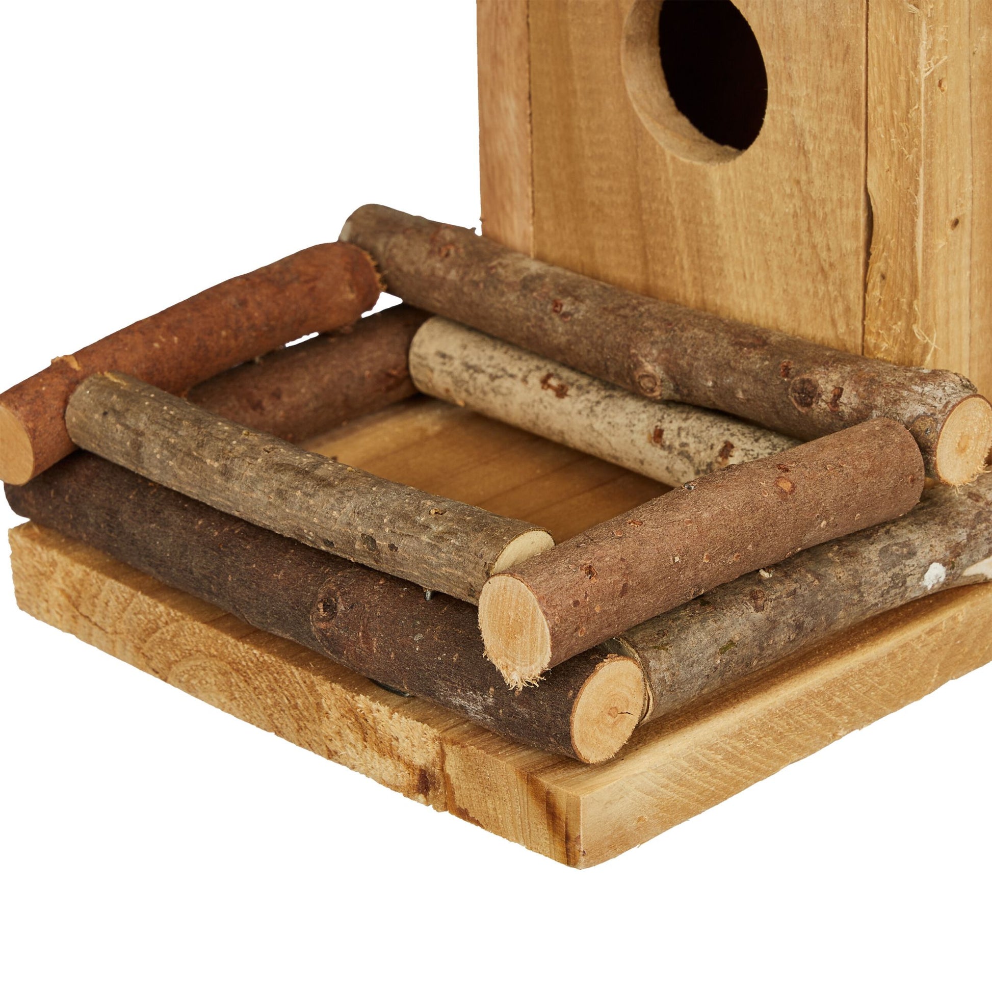 Deko Vogelhaus mit Futterstelle Braun von Relaxdays