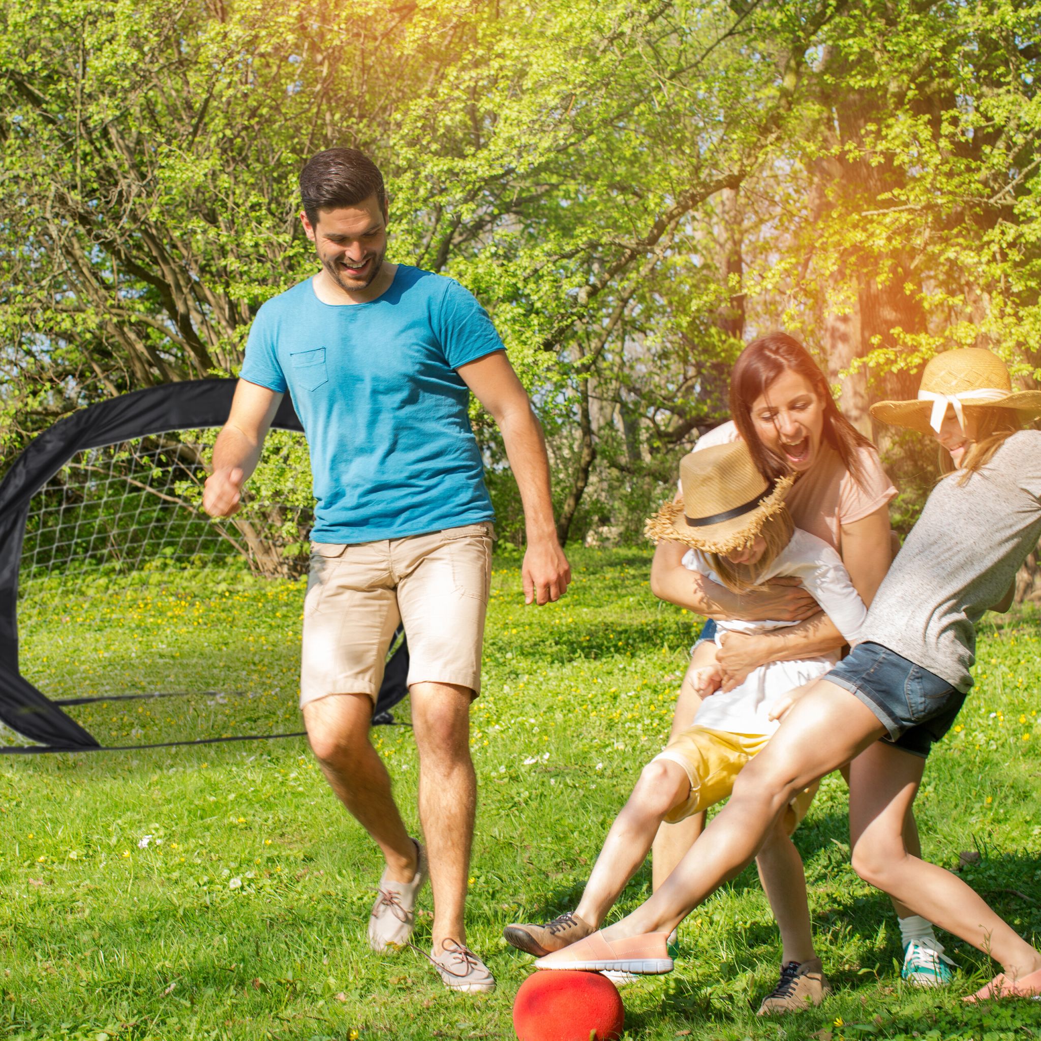 Fussballtore Pop-Up 2er-Set Schwarz-Weiss von Relaxdays