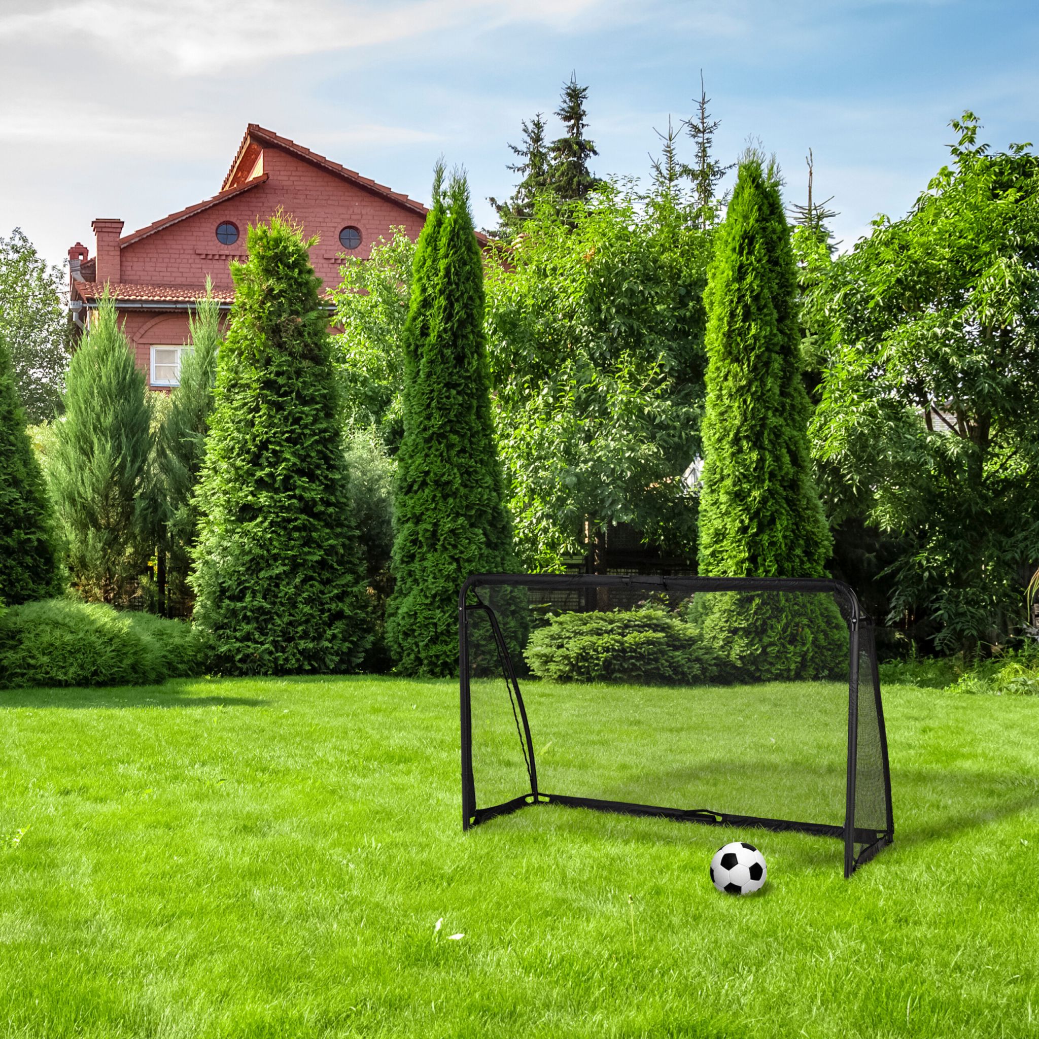 Fussballtor 120 x 180cm Schwarz von Relaxdays