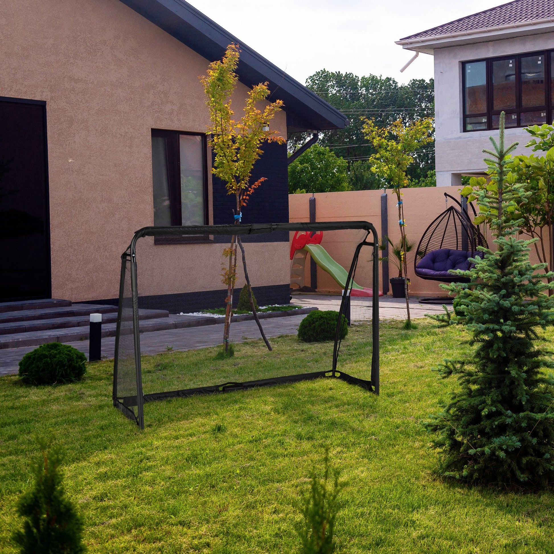 Fussballtor 120 x 180cm Schwarz von Relaxdays