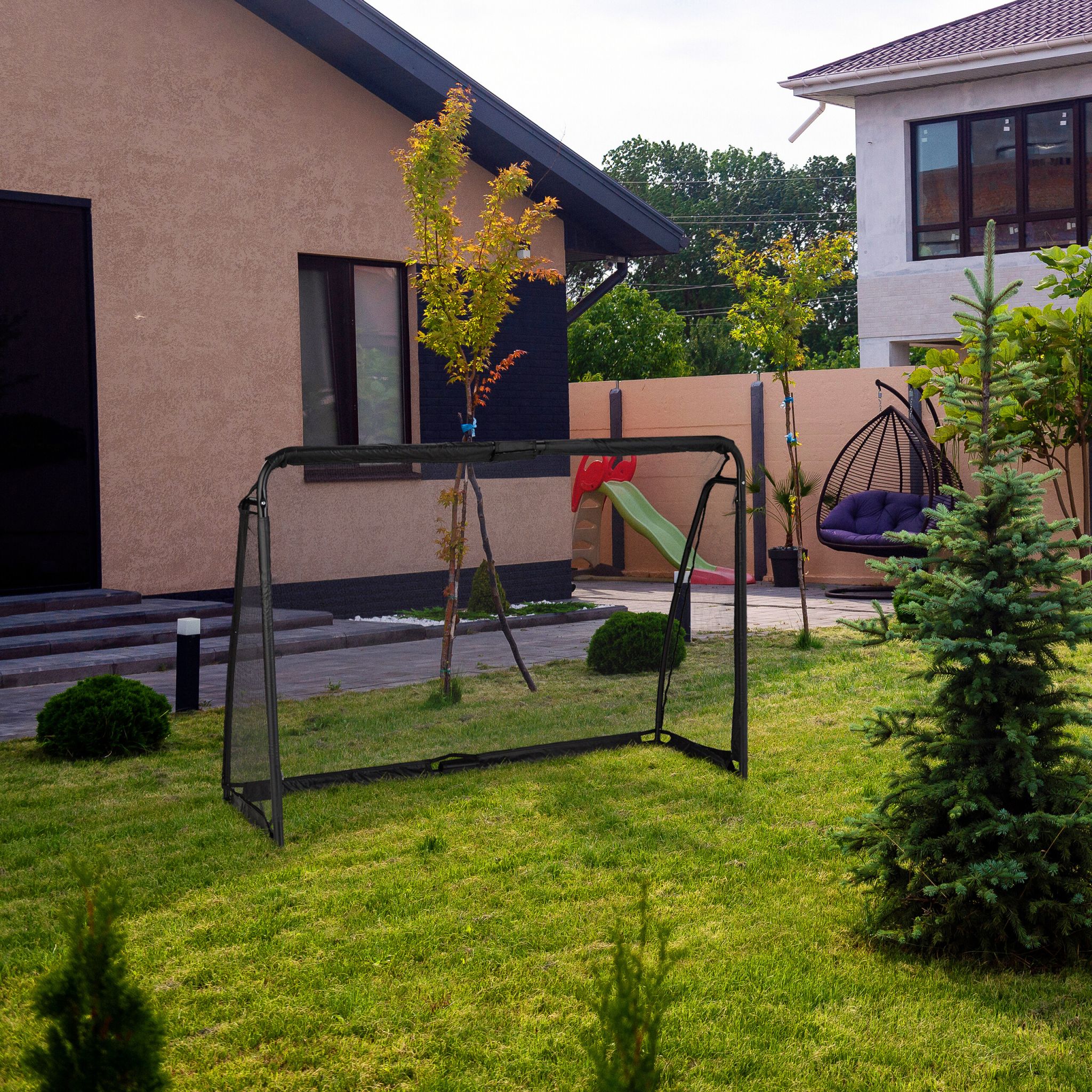 Fussballtor 120 x 180cm Schwarz von Relaxdays