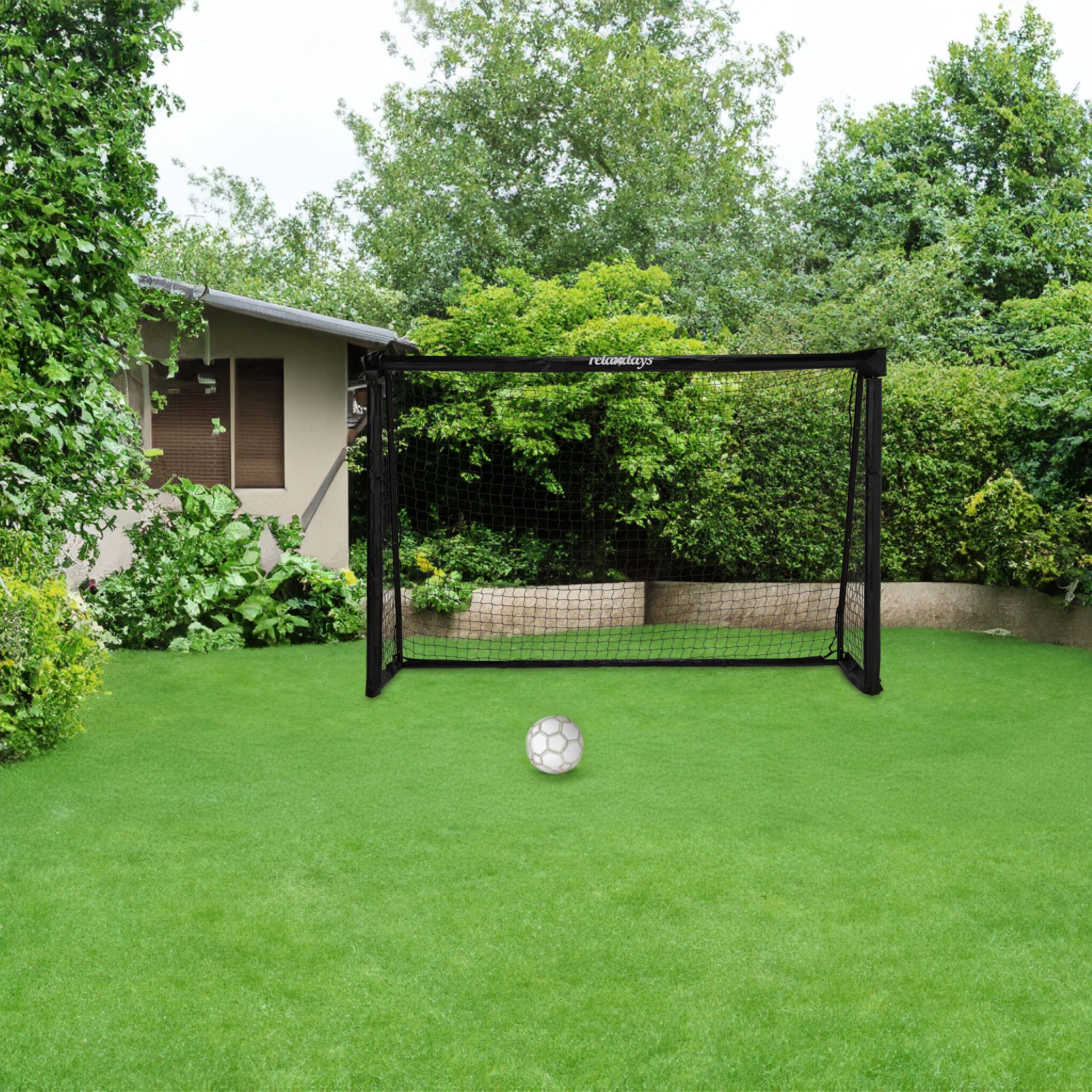 Fussballtor 120 x 180cm Weiss-Schwarz von Relaxdays