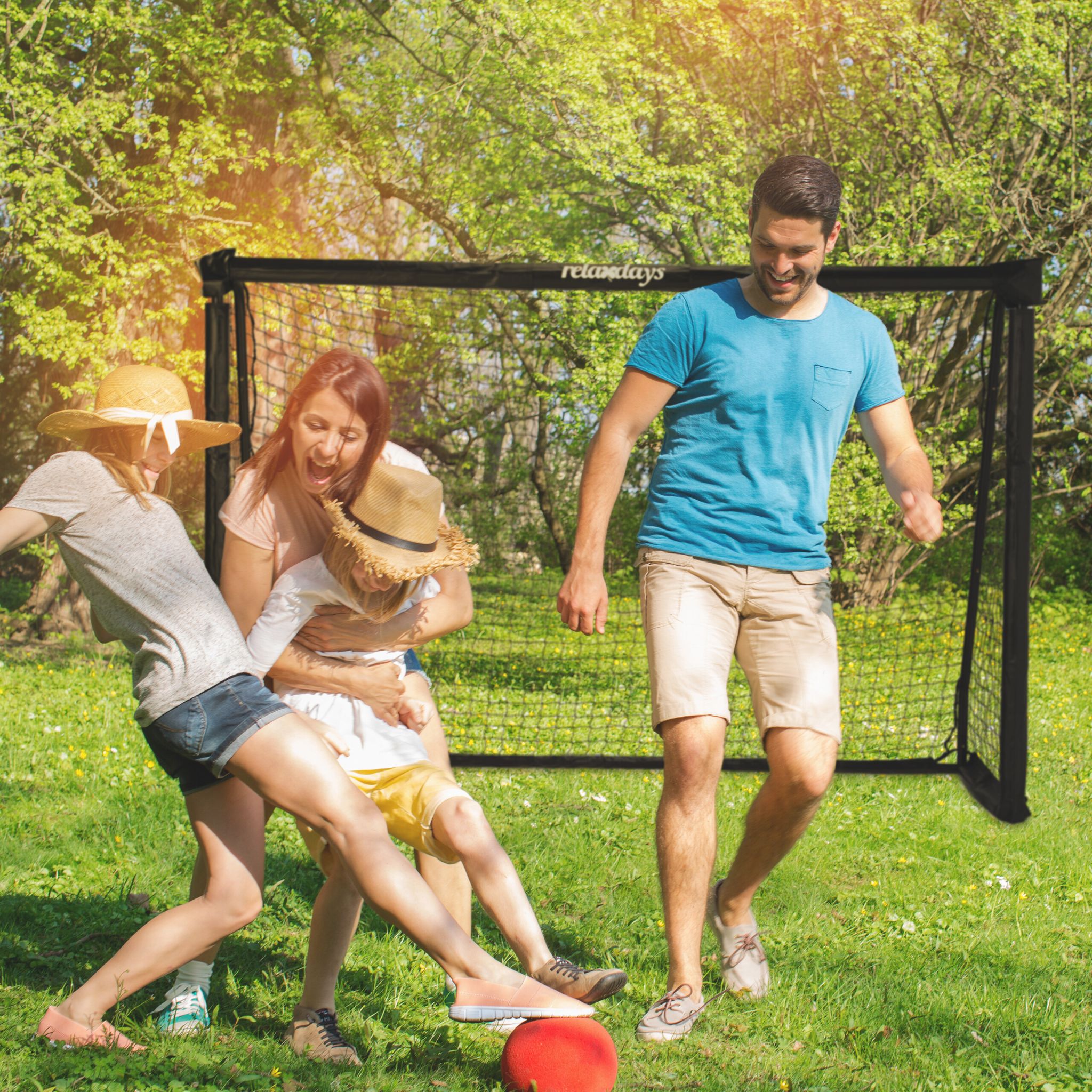 Fussballtor 120 x 180cm Weiss-Schwarz von Relaxdays