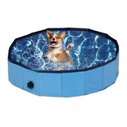 Hundepool 80x20cm Dunkelblau-Hellblau-Schwarz von Relaxdays