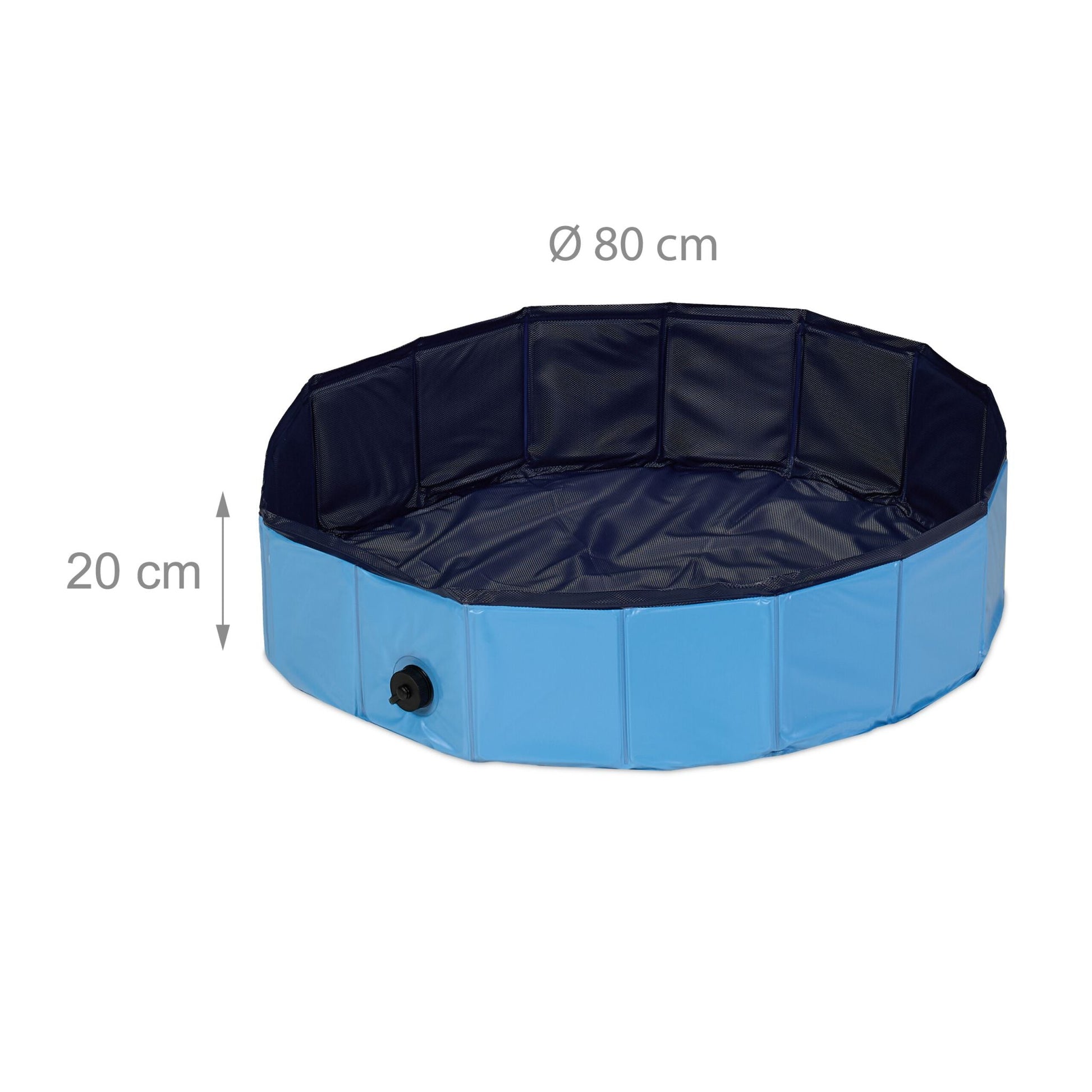 Hundepool 80x20cm Dunkelblau-Hellblau-Schwarz von Relaxdays