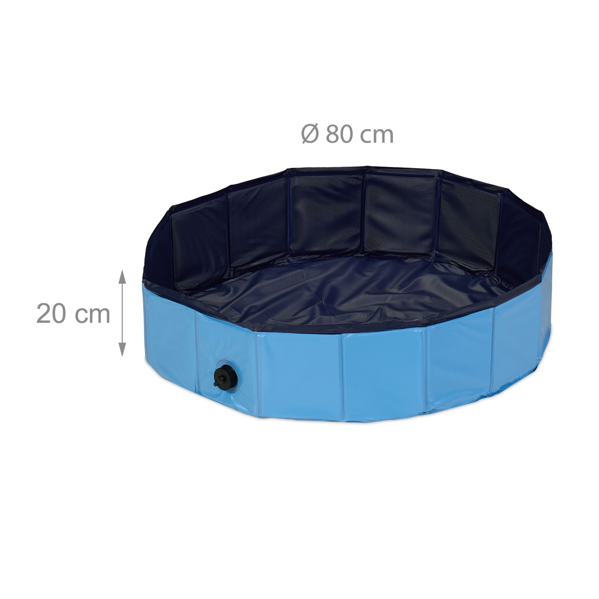 Hundepool 80x20cm Dunkelblau-Hellblau-Schwarz von Relaxdays