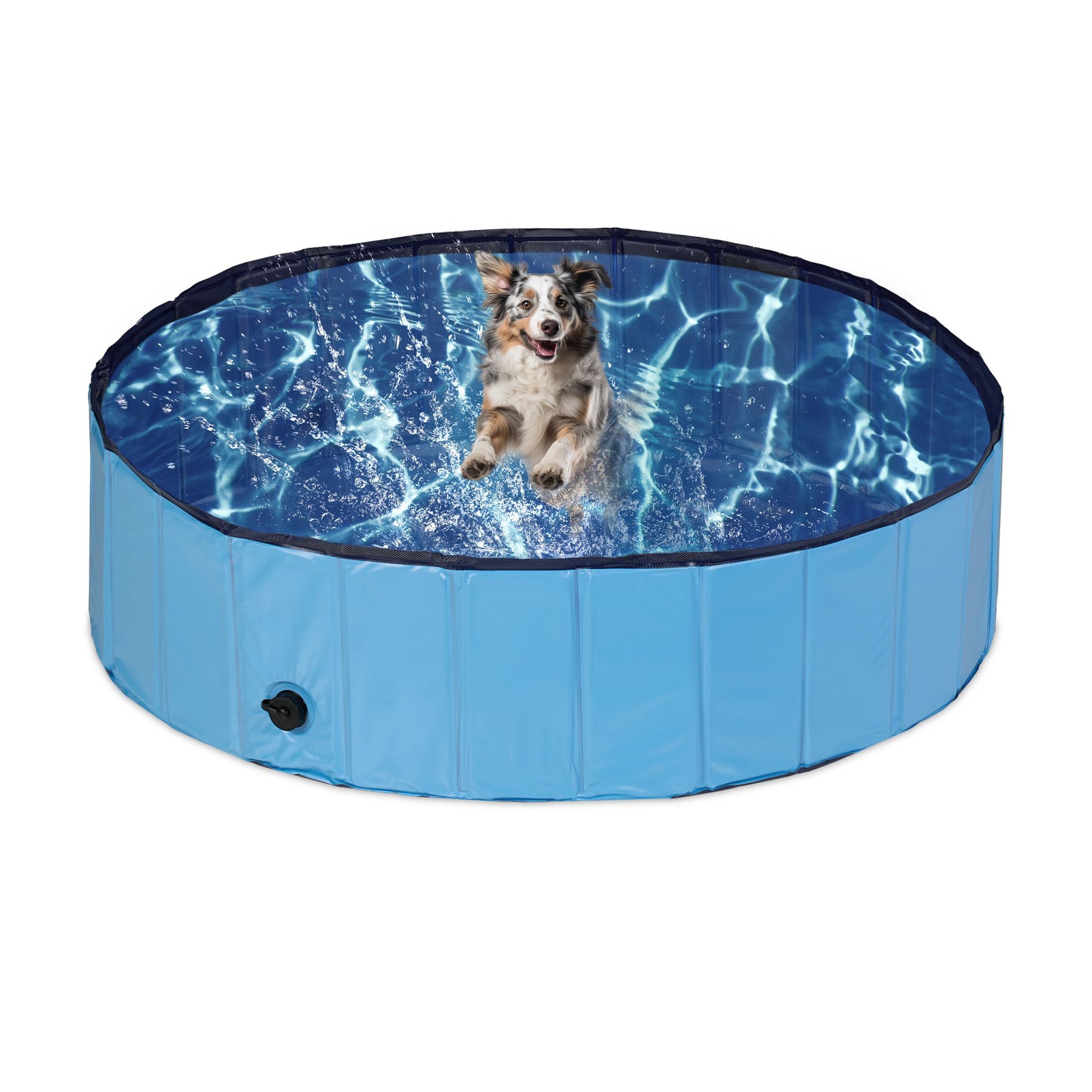 Hundepool 120x30cm Dunkelblau-Hellblau-Schwarz von Relaxdays