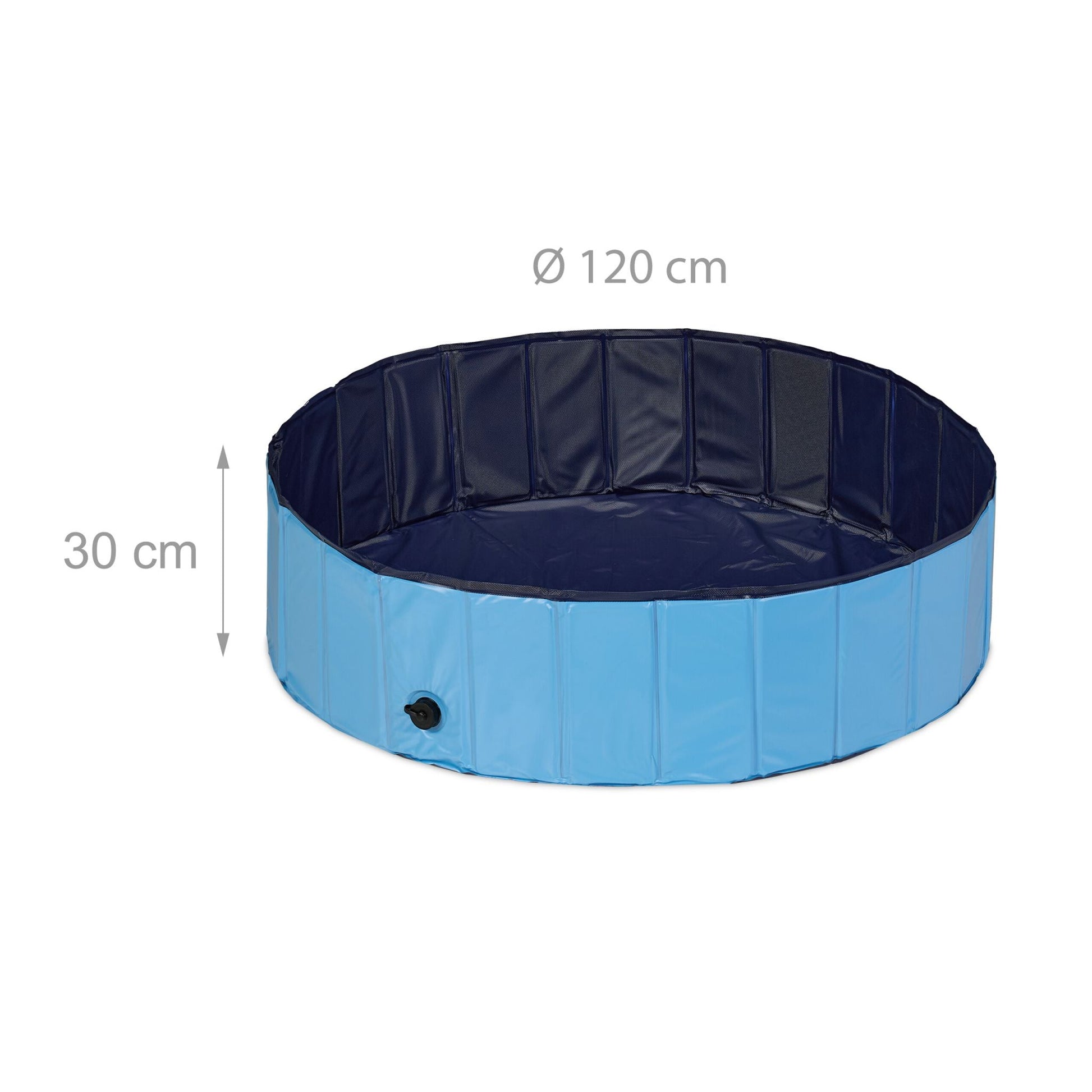 Hundepool 120x30cm Dunkelblau-Hellblau-Schwarz von Relaxdays