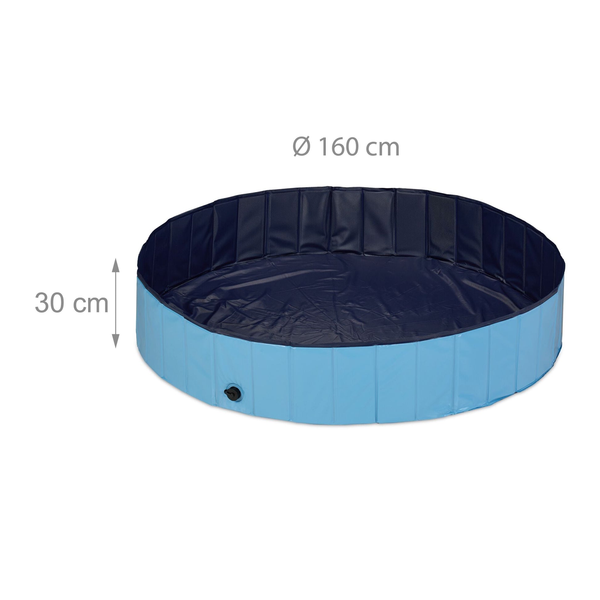 Hundepool 160x30cm Dunkelblau-Hellblau-Schwarz von Relaxdays
